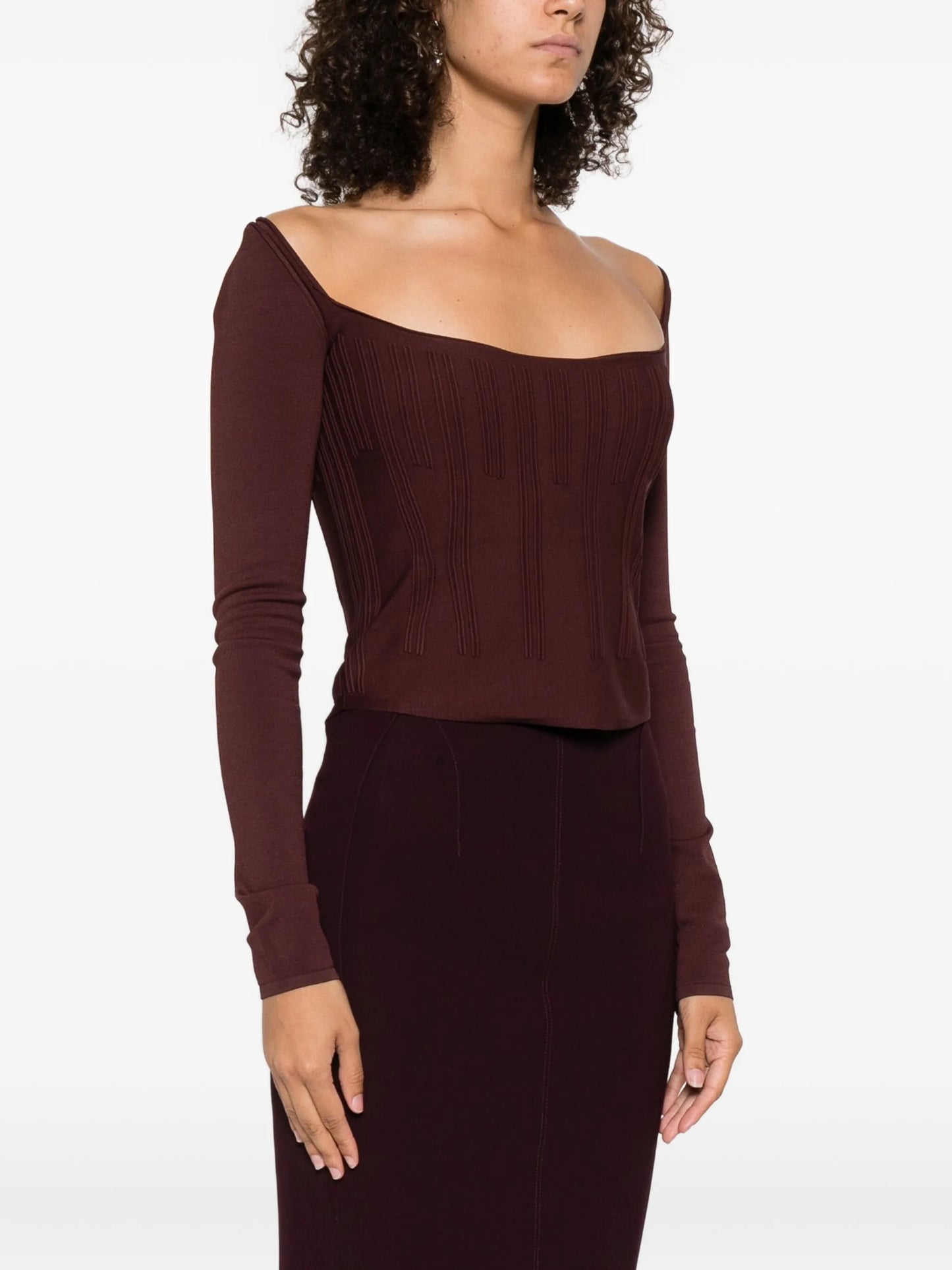square-neck ribbed top