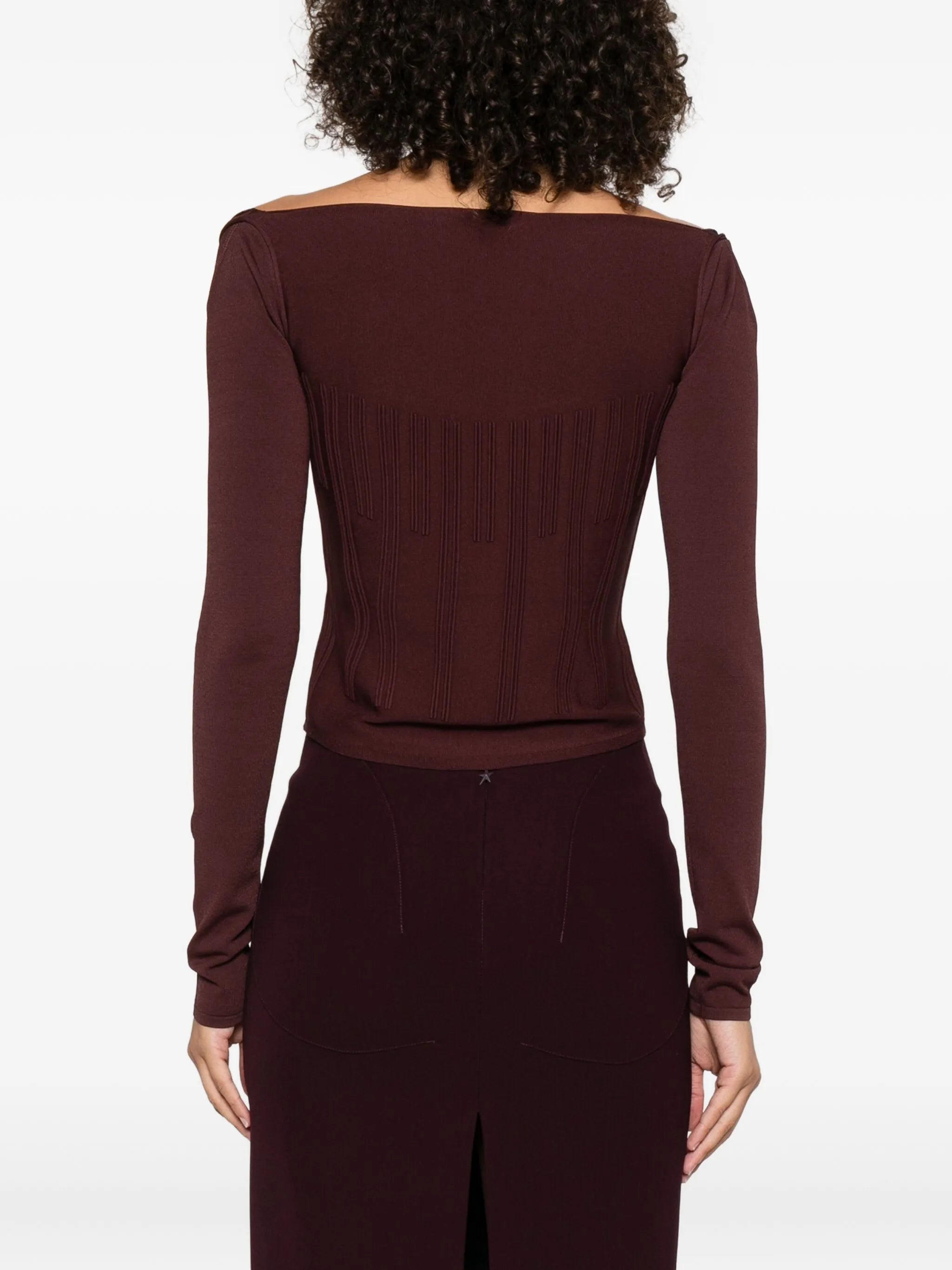square-neck ribbed top