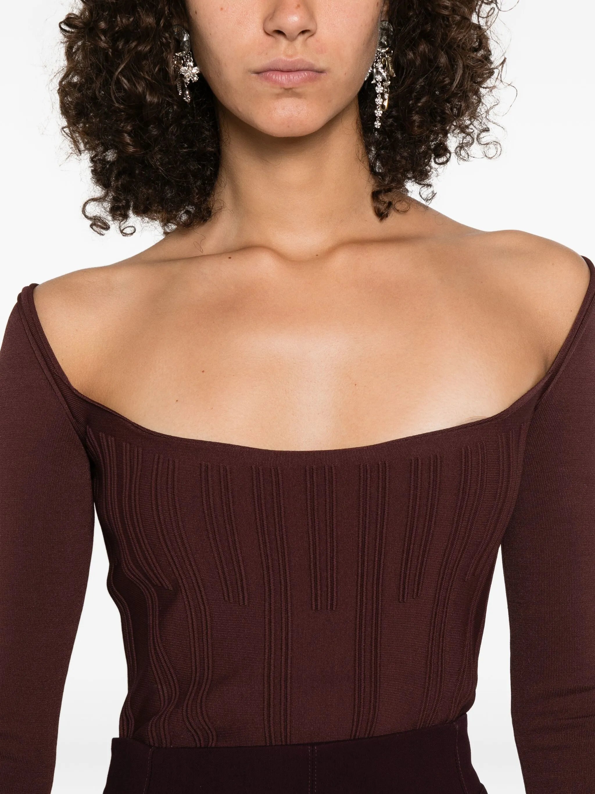 square-neck ribbed top