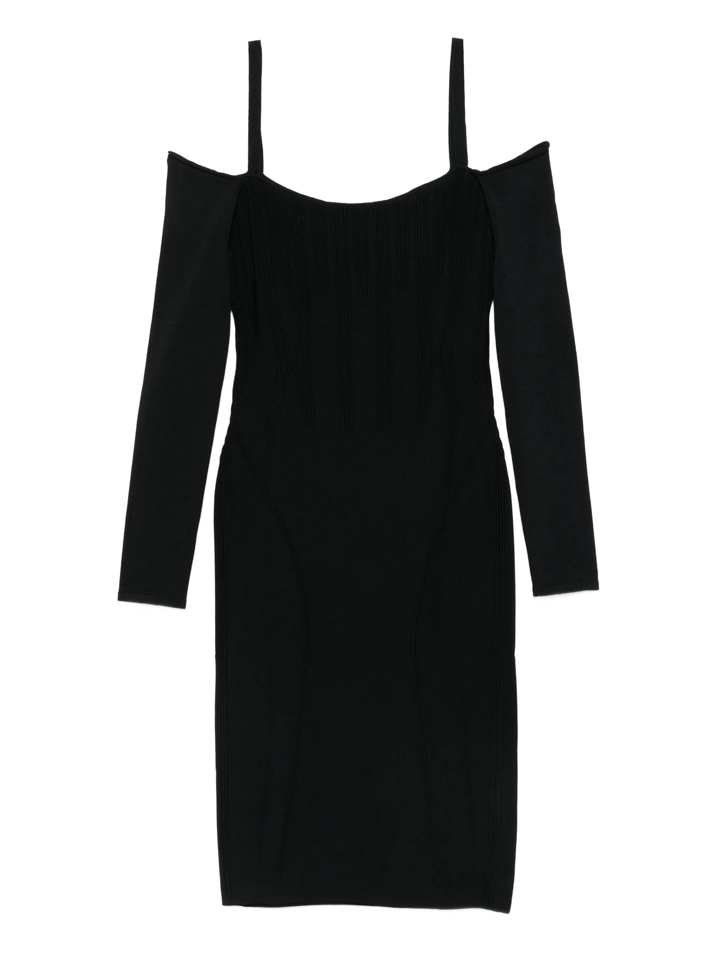 ribbed off-shoulder mini dress
