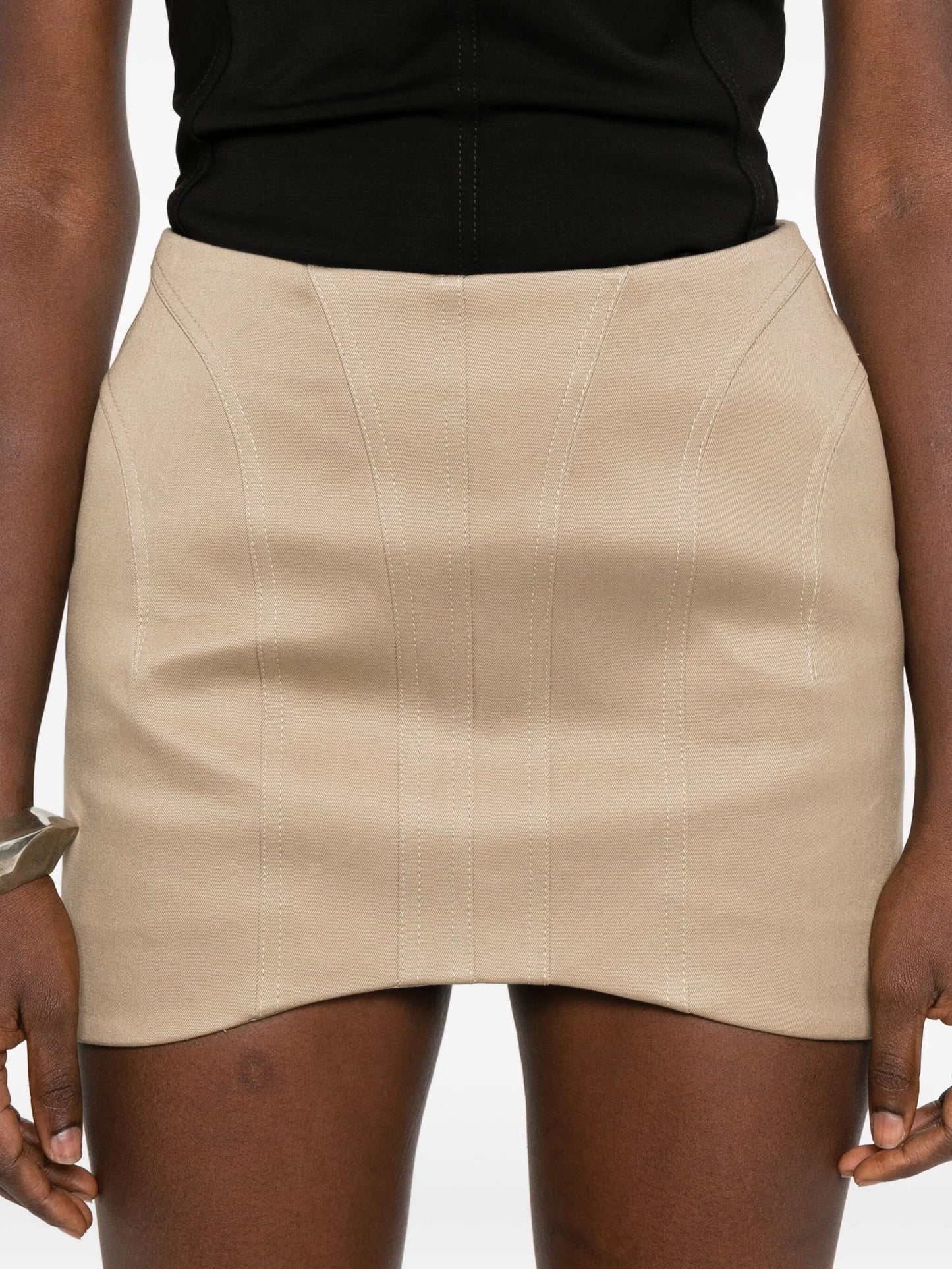 seamed panelled skirt