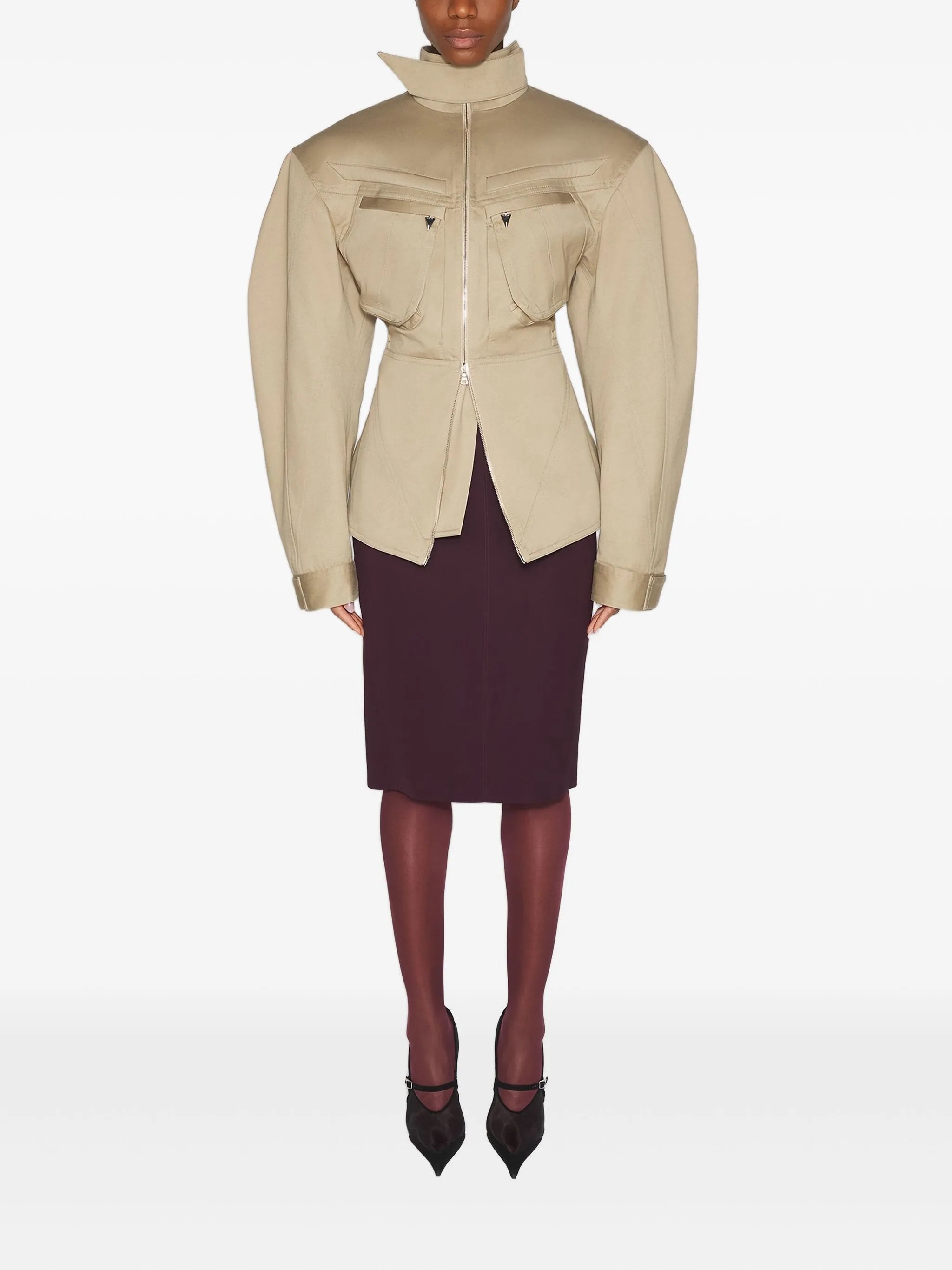 puffed-sleeve cargo jacket