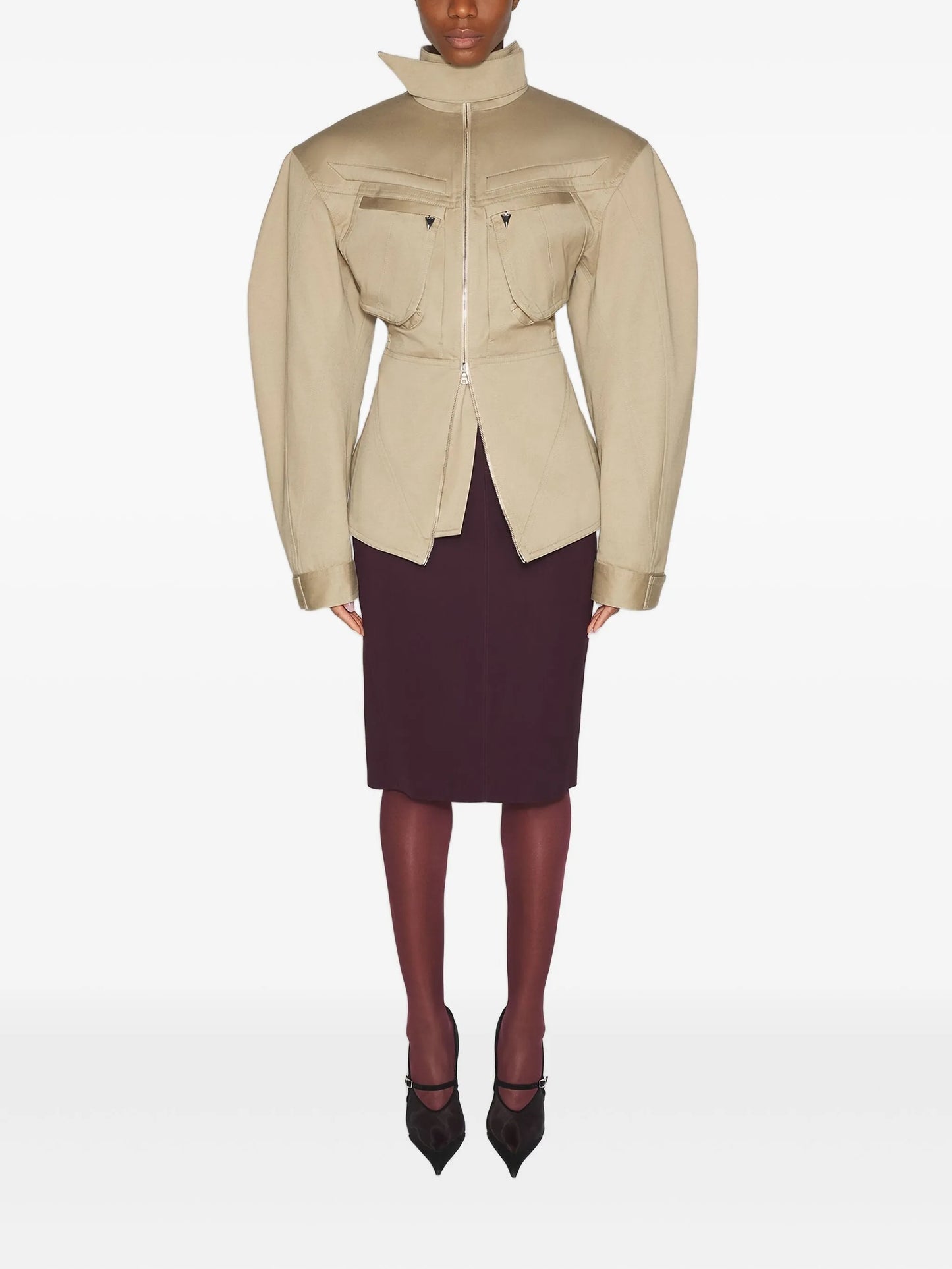 puffed-sleeve cargo jacket