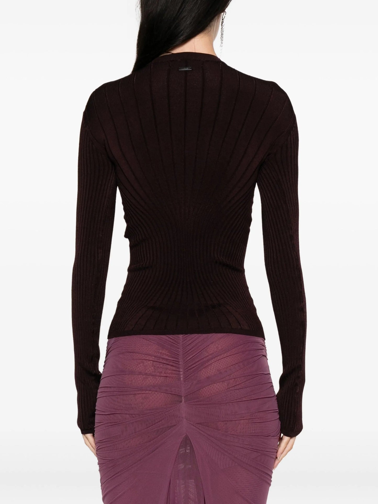 ribbed long-sleeve top