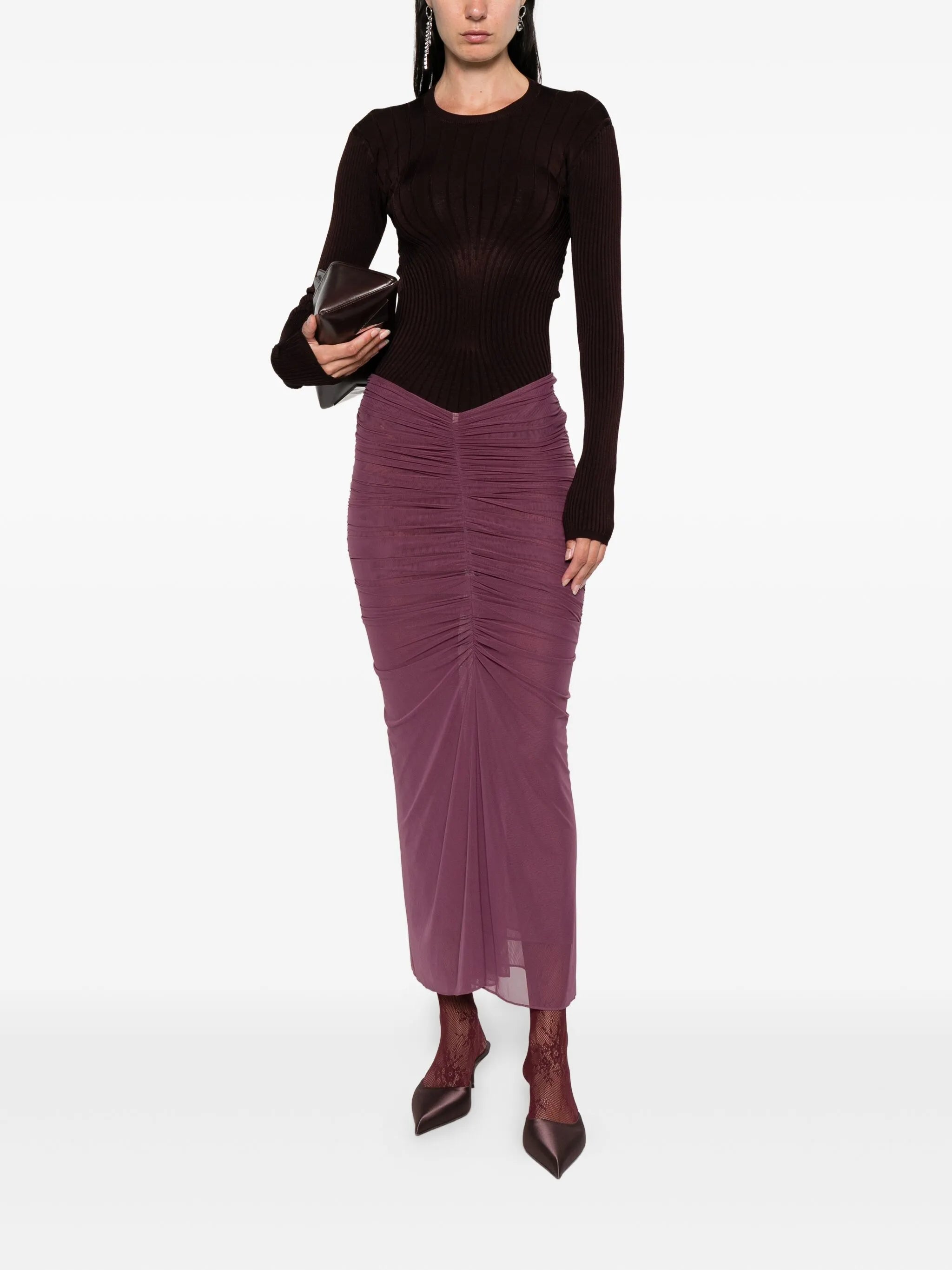 ribbed long-sleeve top