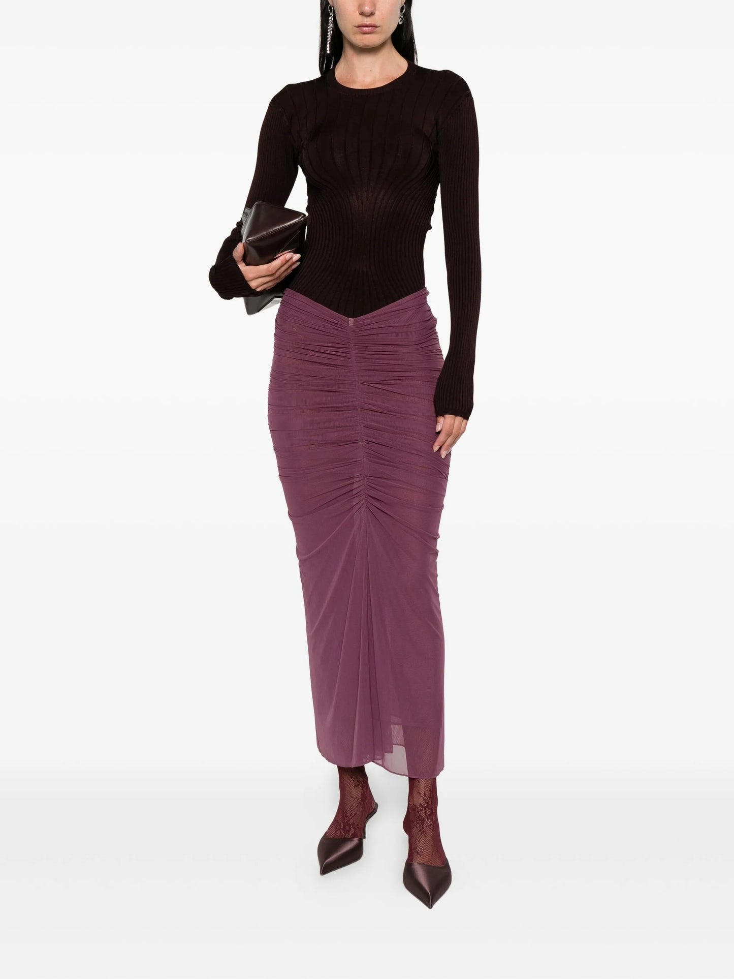 ribbed long-sleeve top