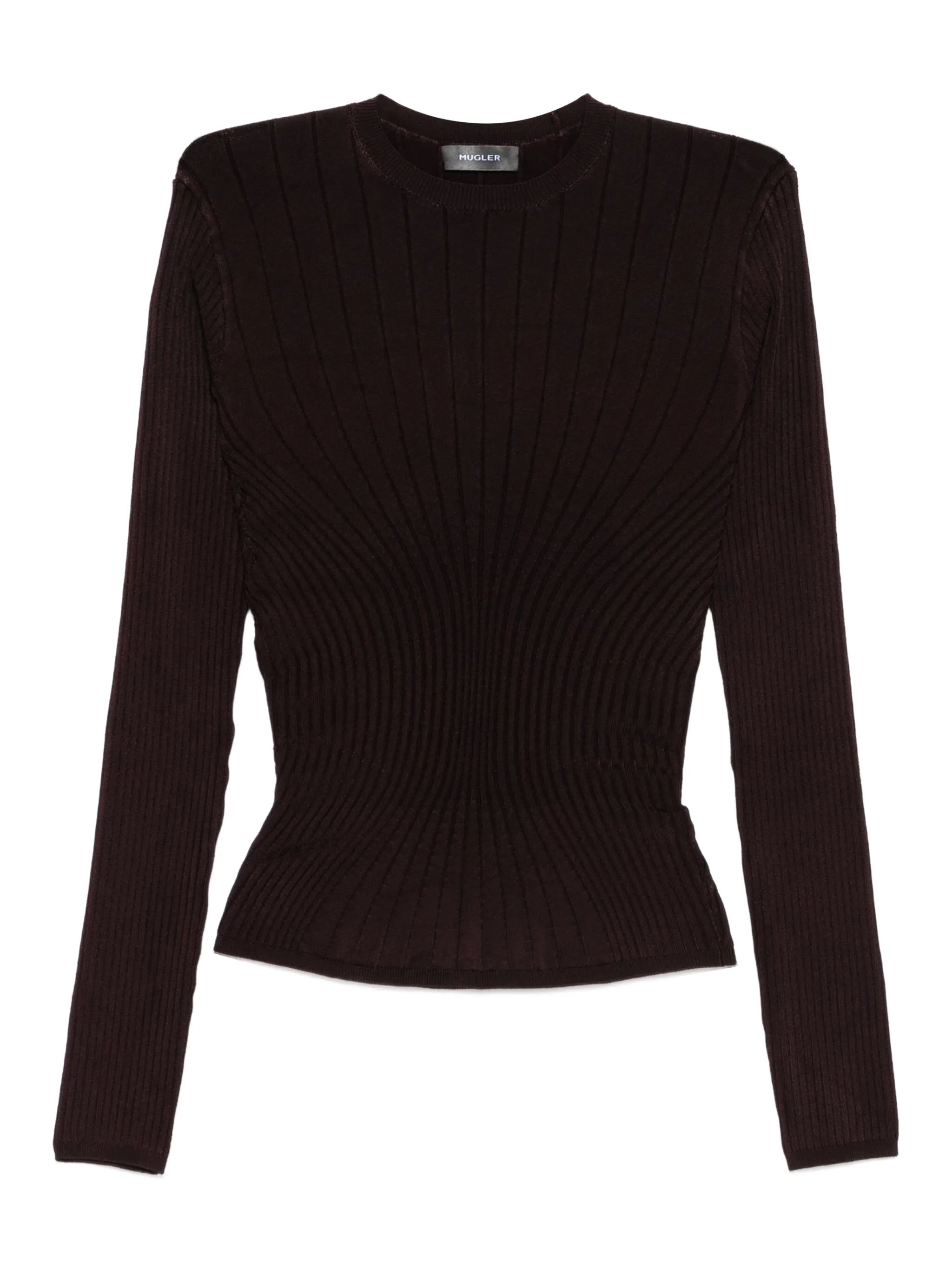 ribbed long-sleeve top