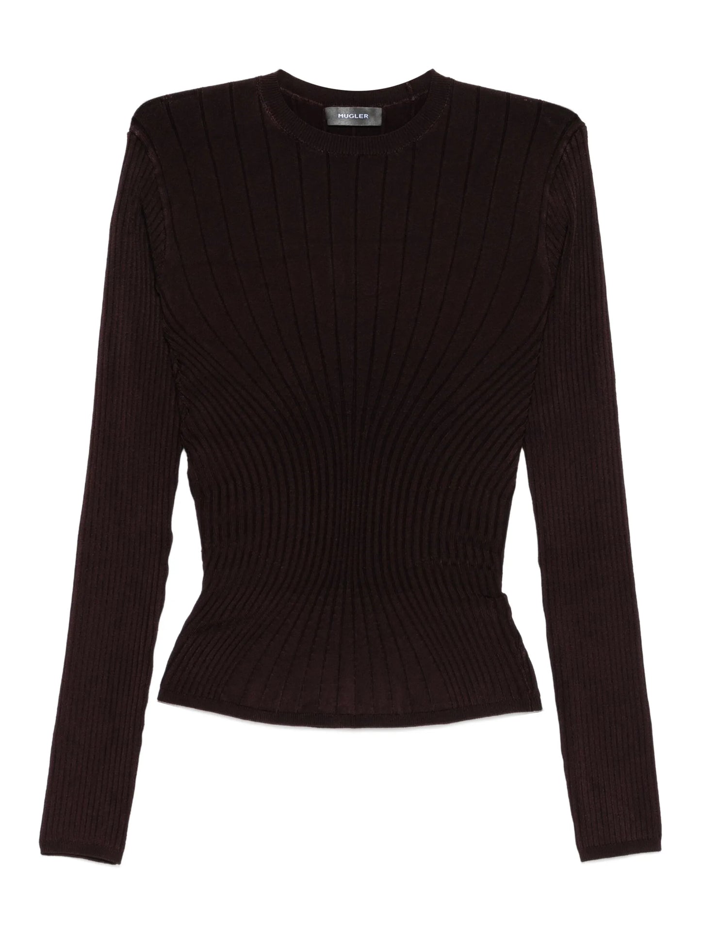 ribbed long-sleeve top