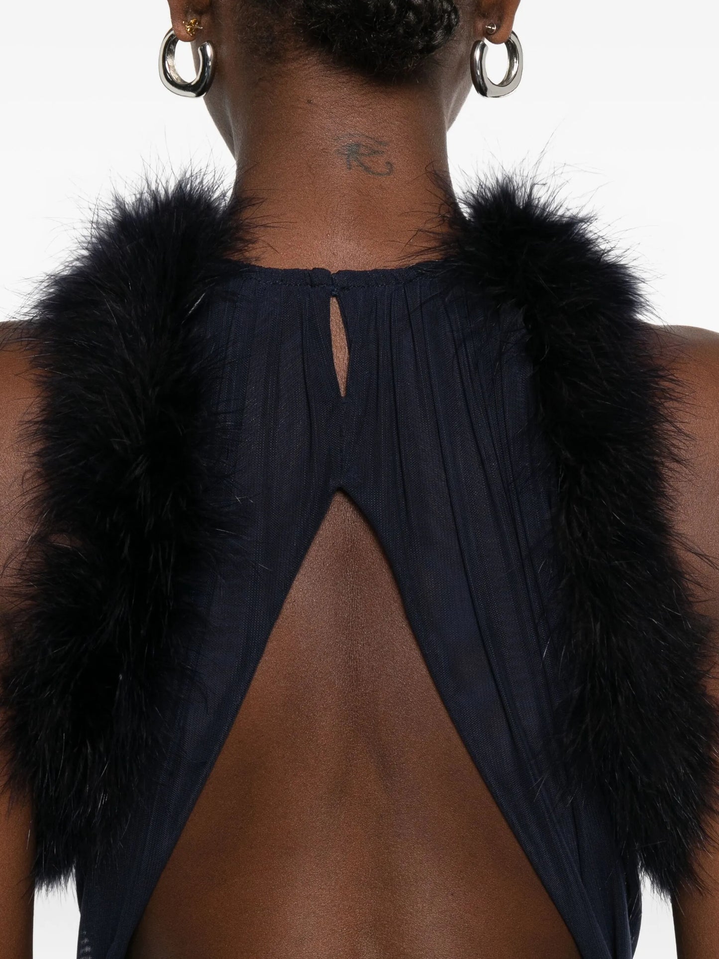 trimmed ruched dress