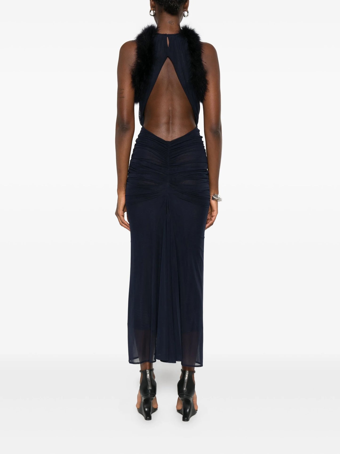 trimmed ruched dress