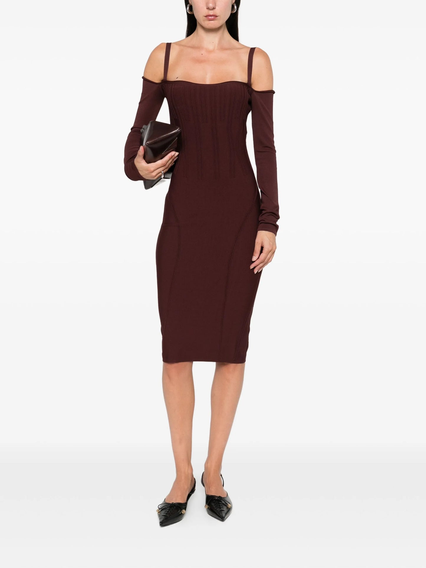 boning-detail dress