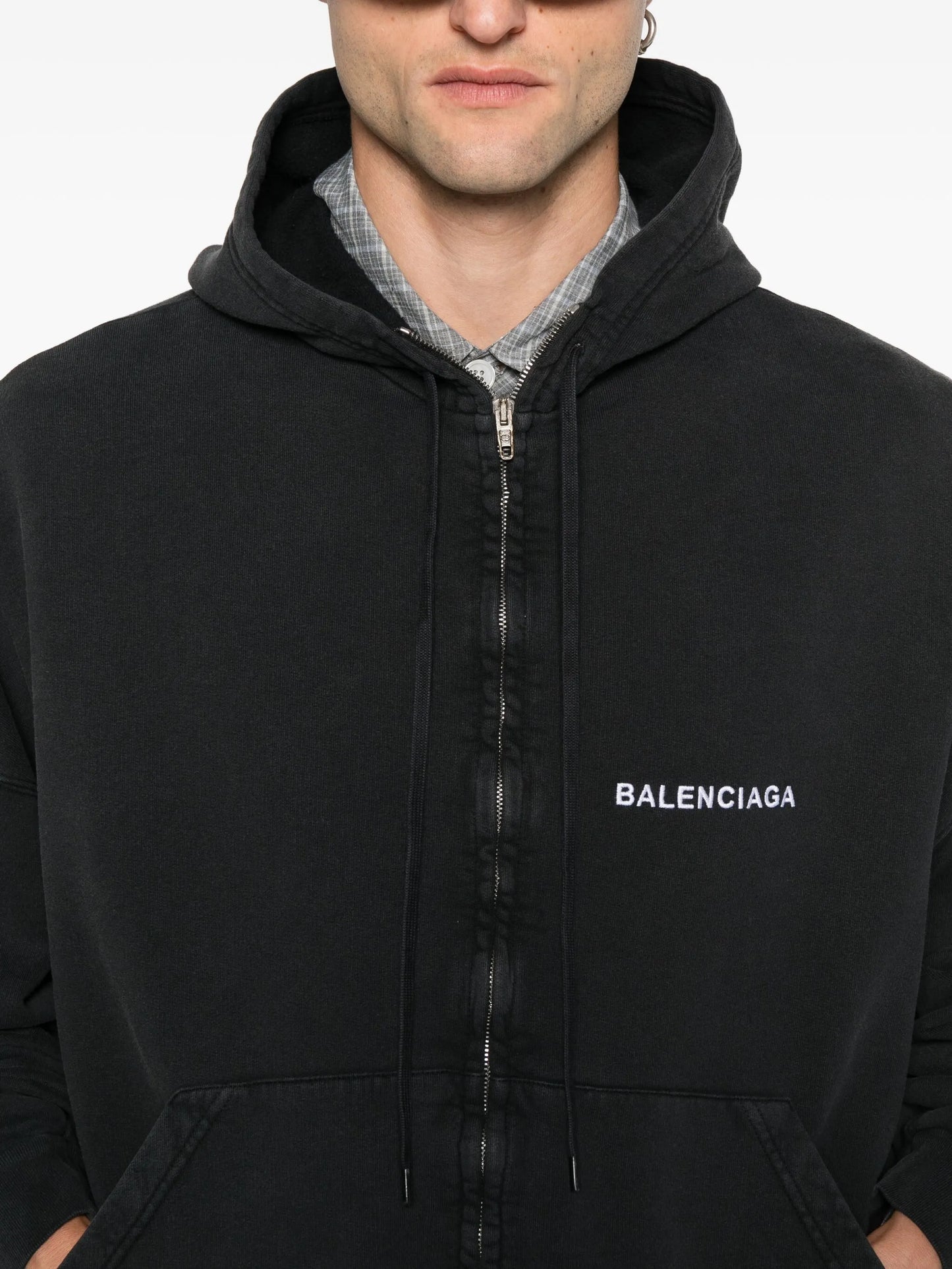 uniform-patch hoodie