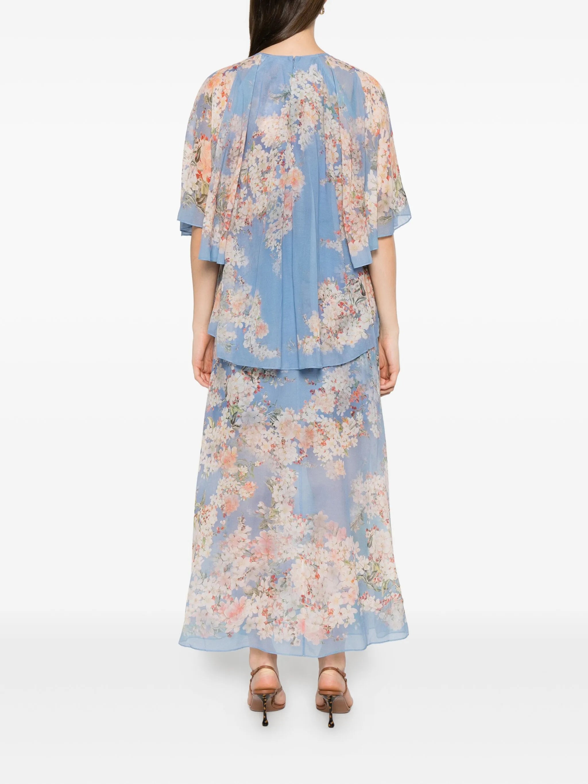 floral-print ruffled dress