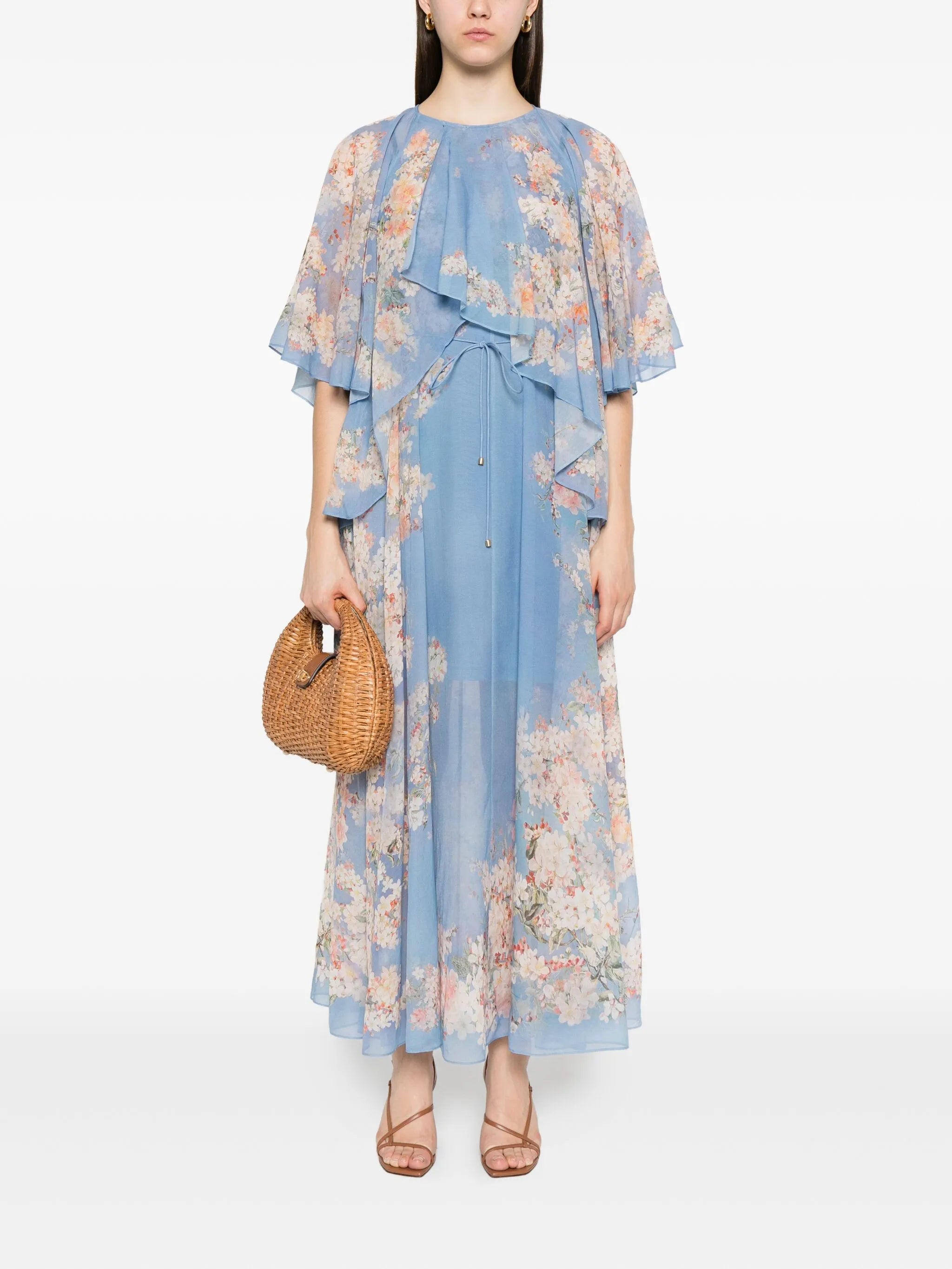 floral-print ruffled dress