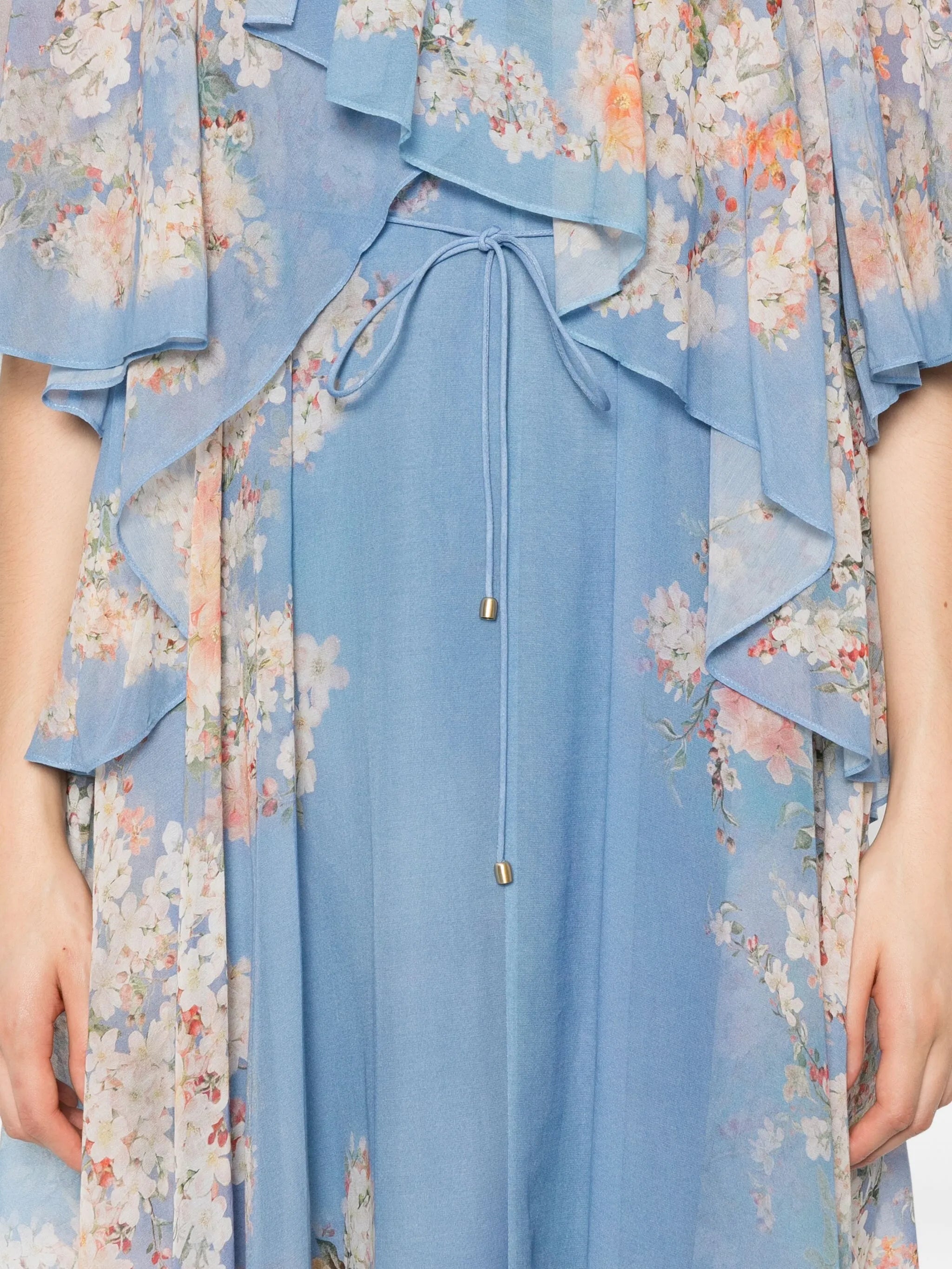 floral-print ruffled dress