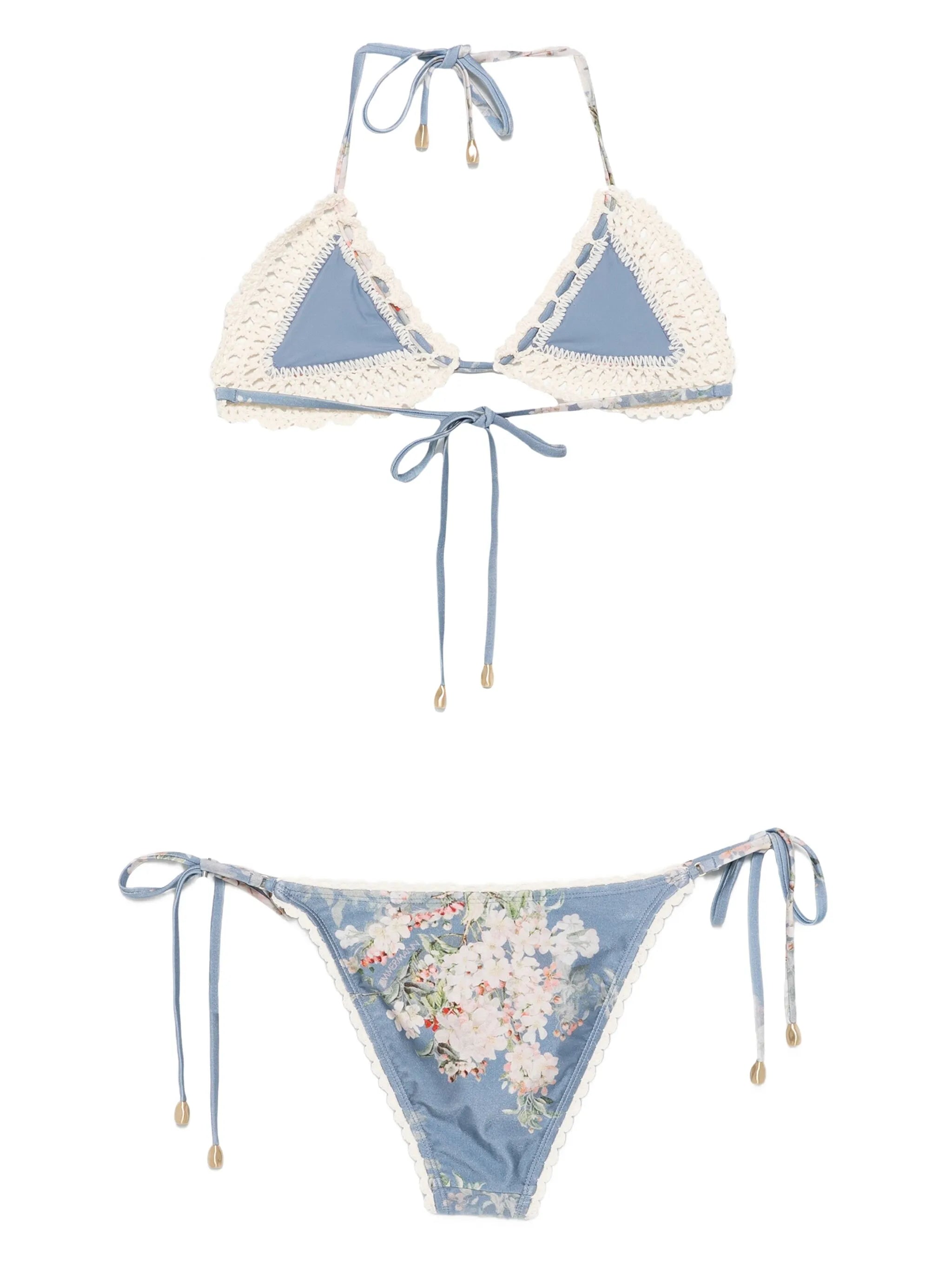 floral-print bikini