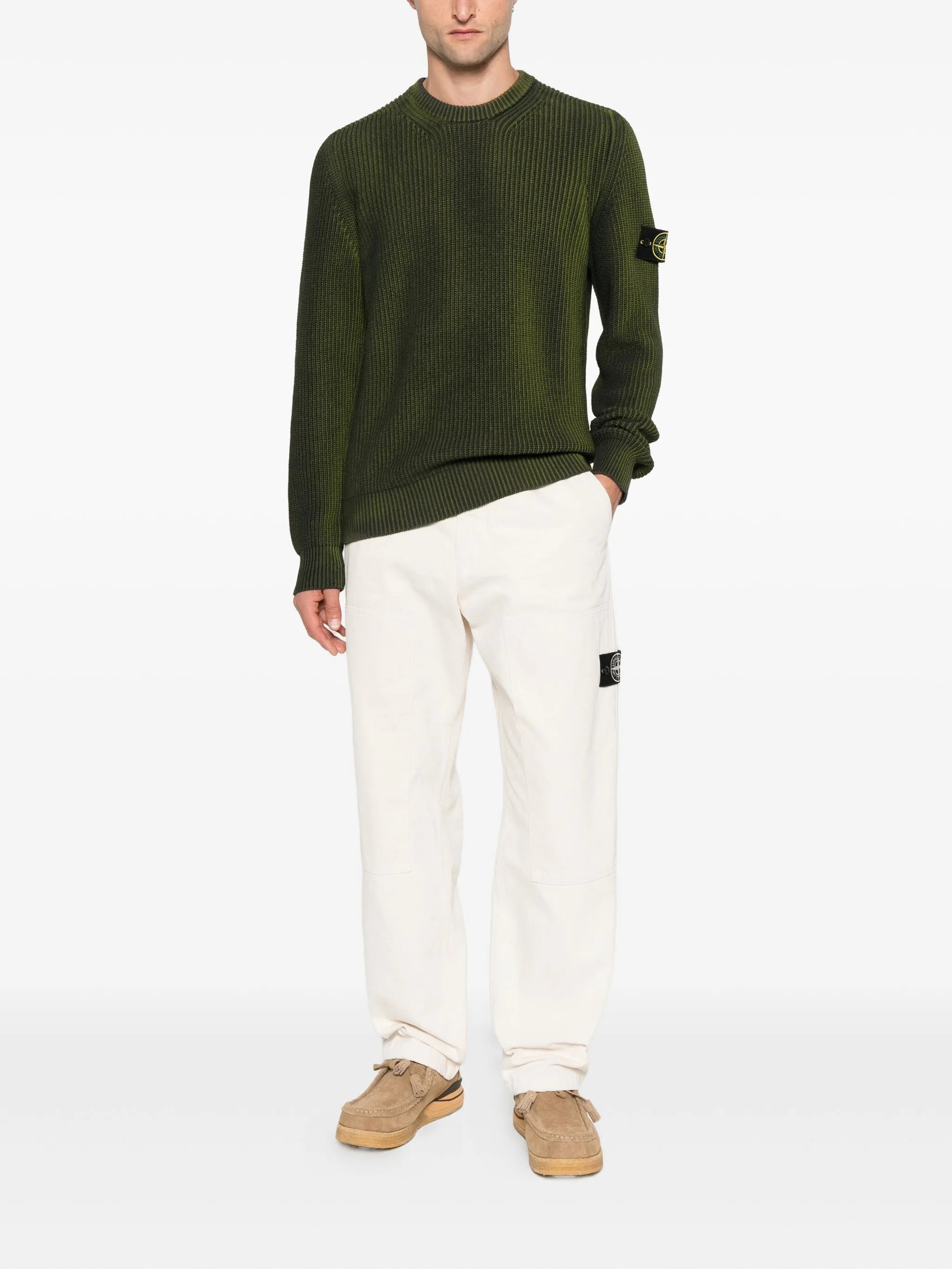 ribbed crew-neck sweater