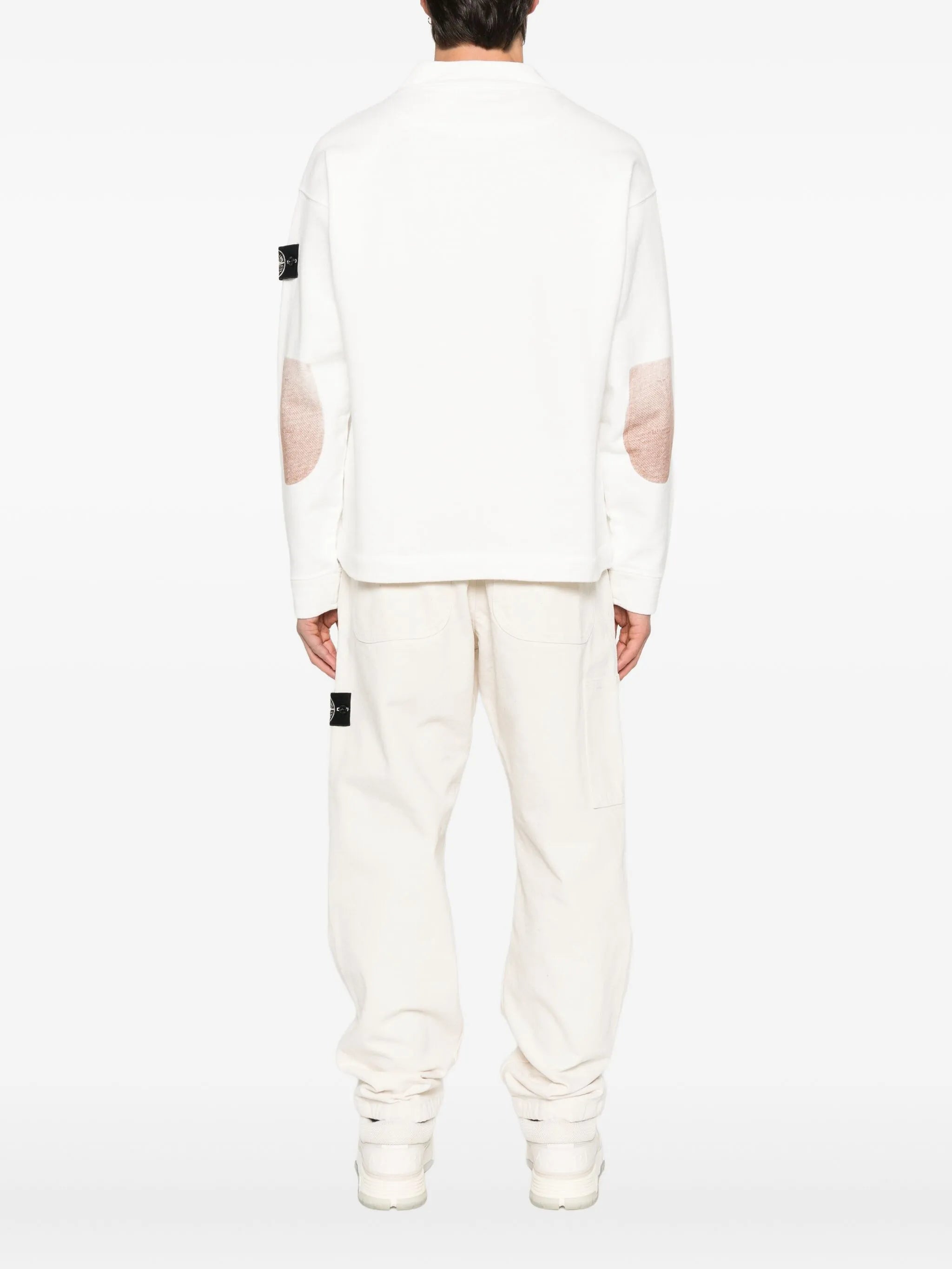 Compass-badge cotton sweater
