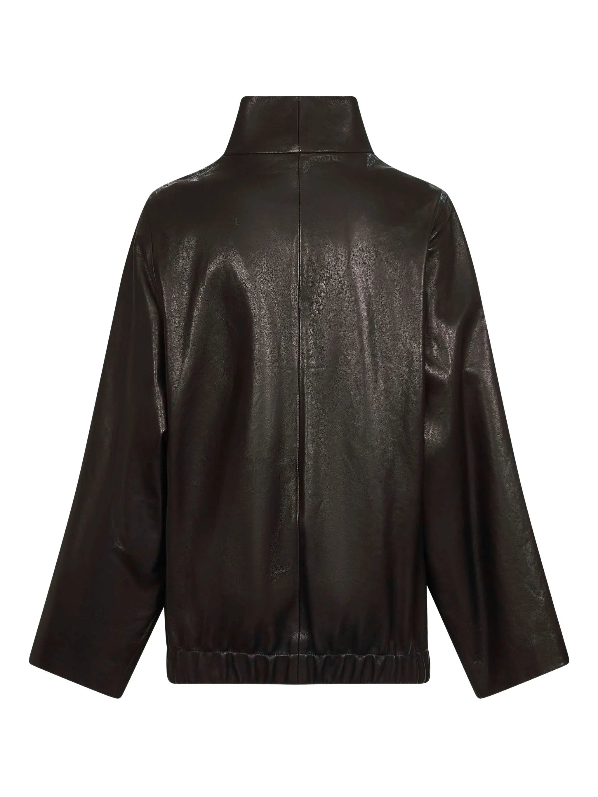 high-collar zip-front jacket