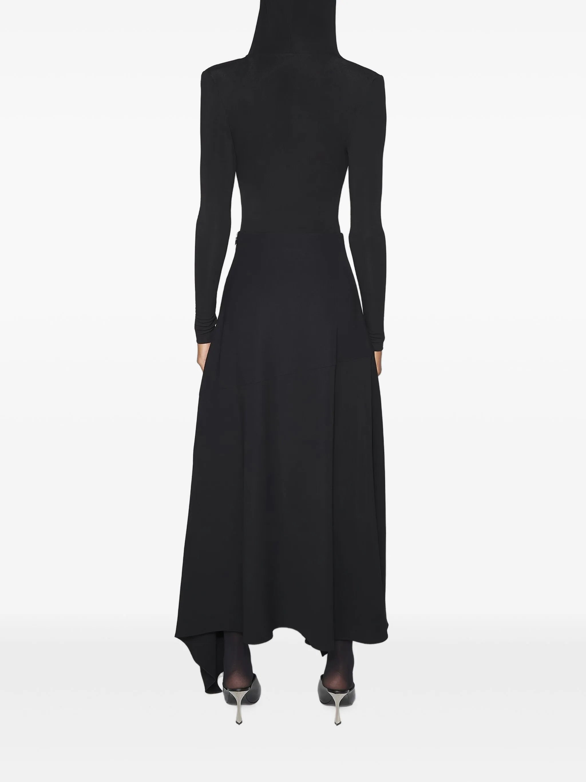 hooded asymmetric bodysuit
