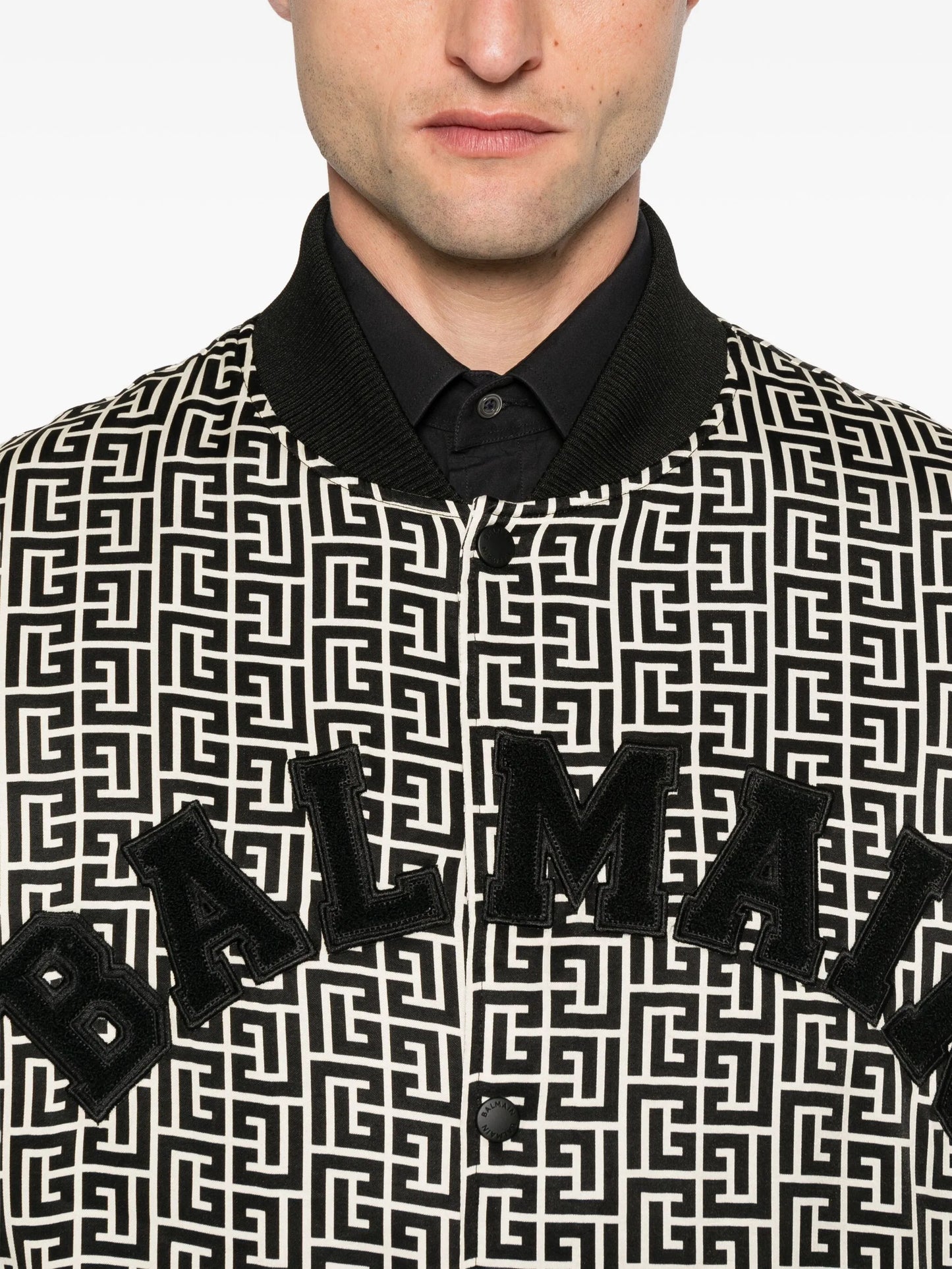 geometric-pattern bomber jacket