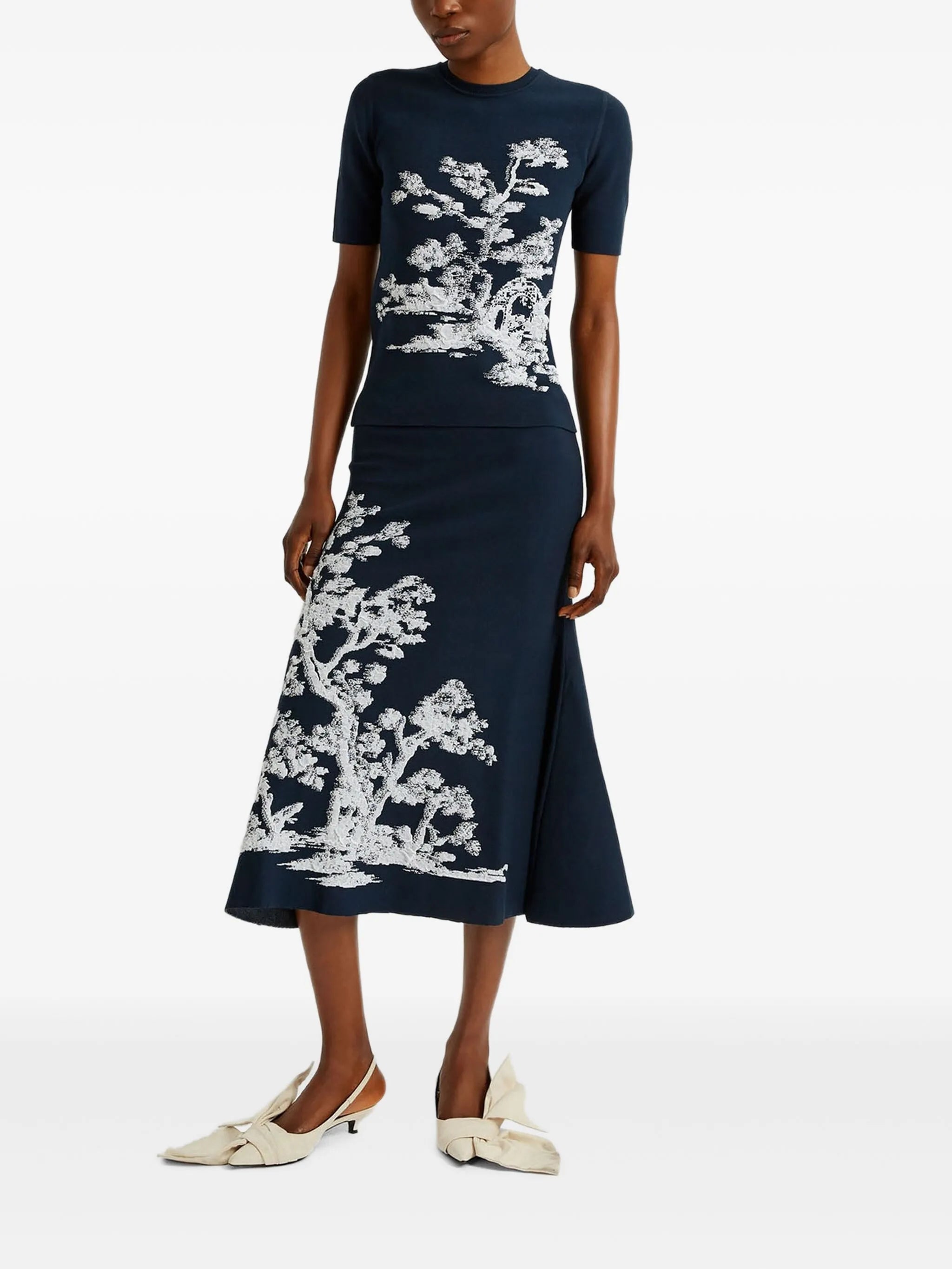 jacquard short-sleeve top