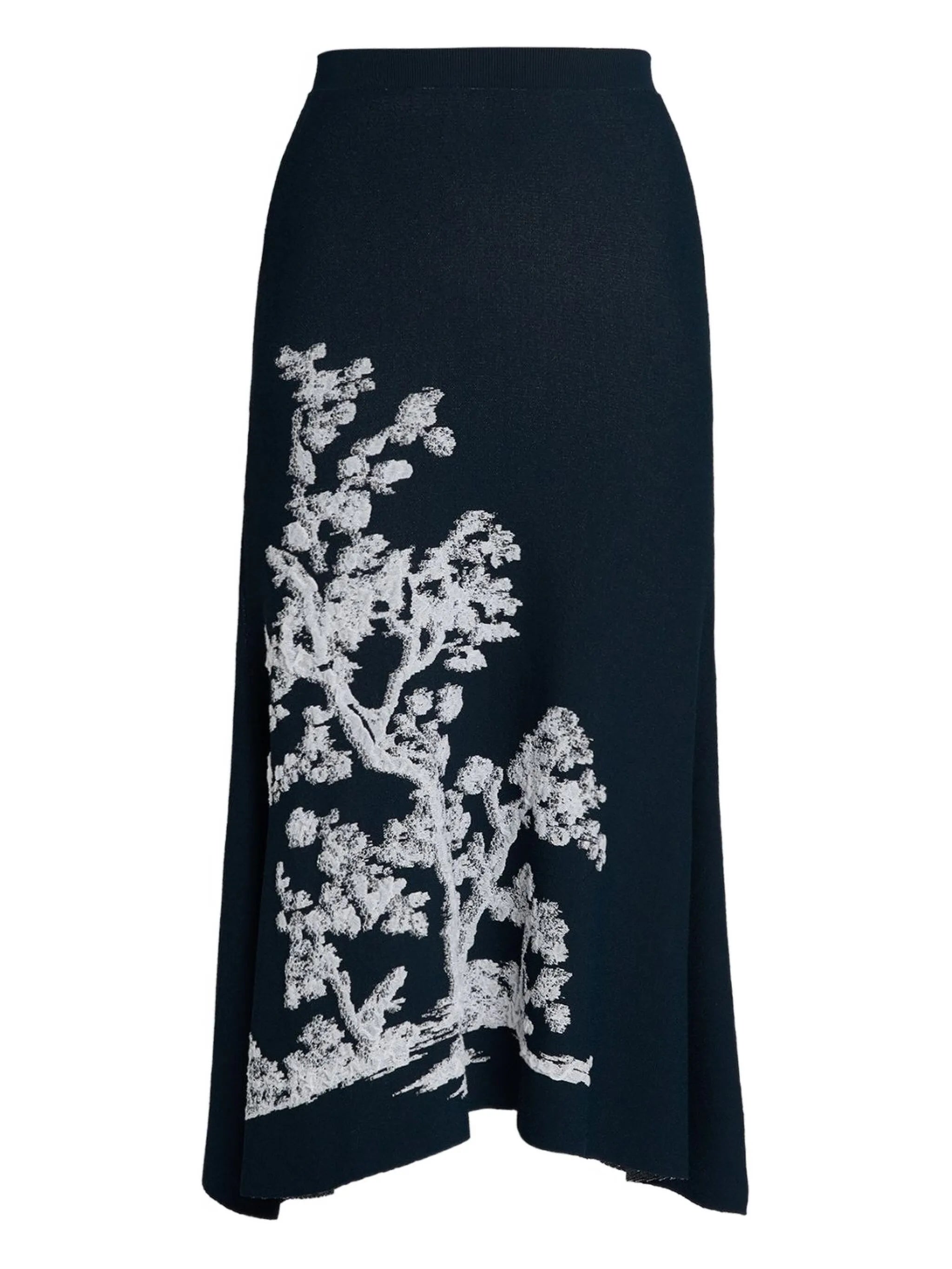 tree-print midi skirt
