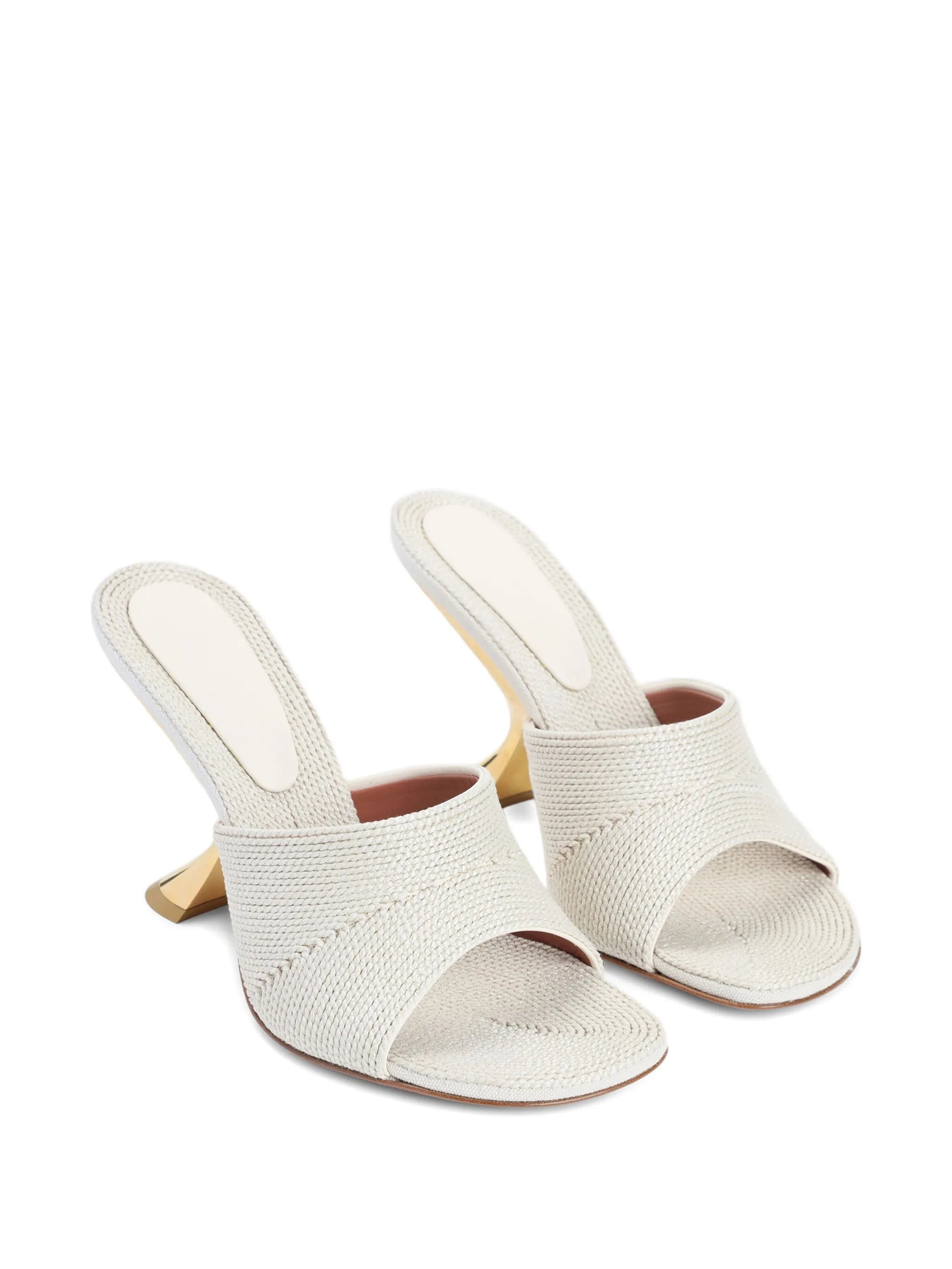 90mm leather heeled sandals