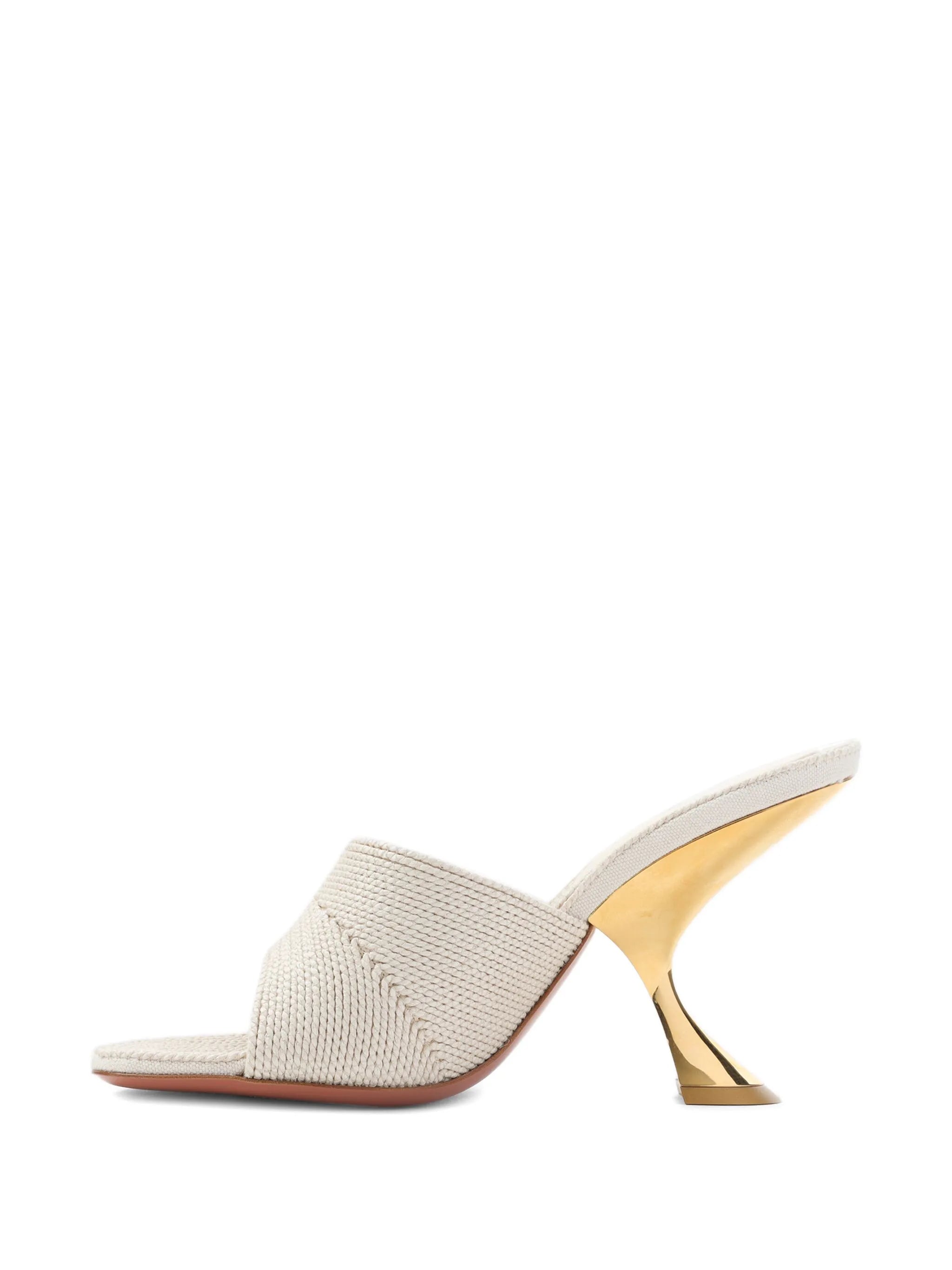 90mm leather heeled sandals