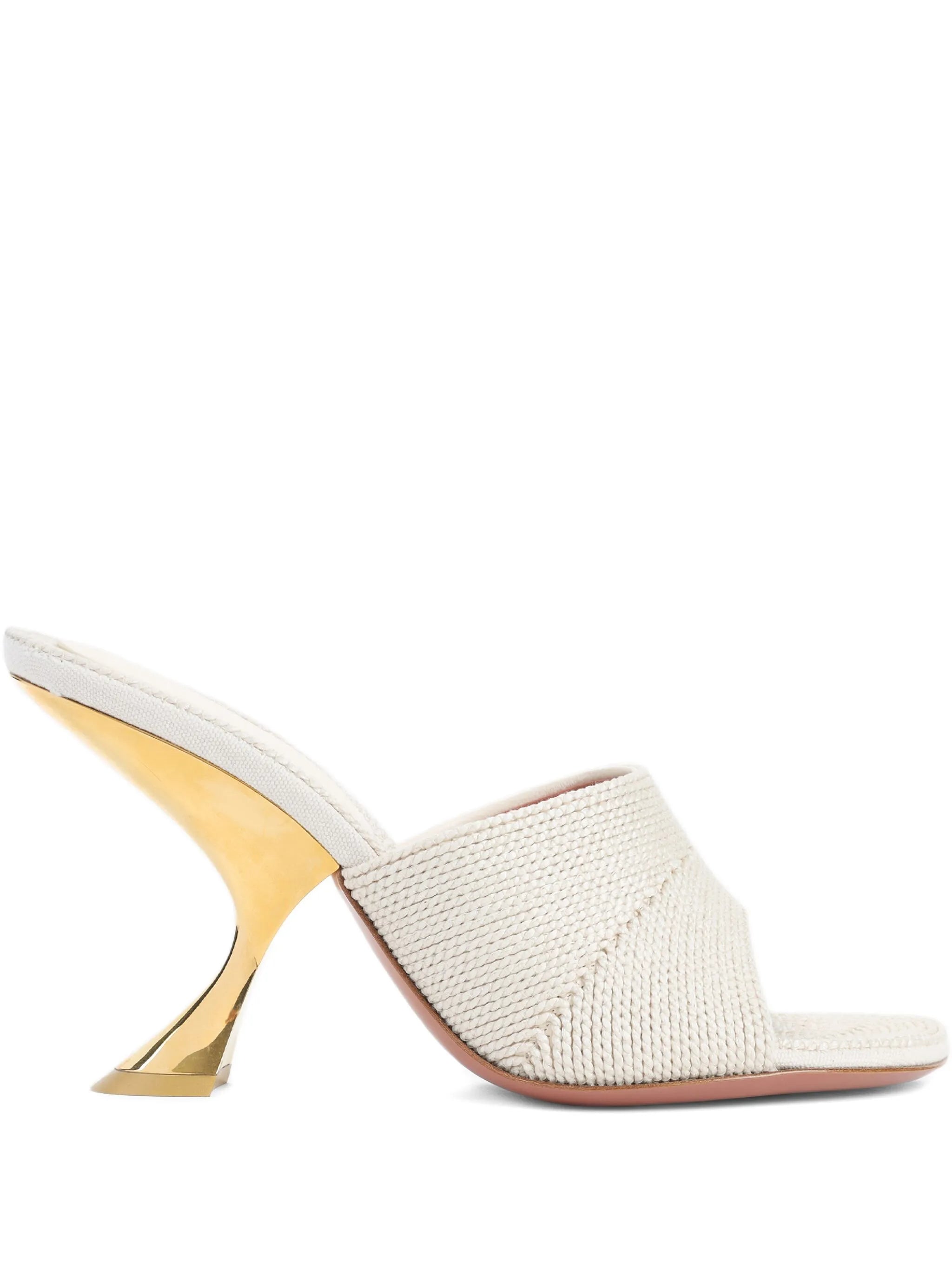 90mm leather heeled sandals