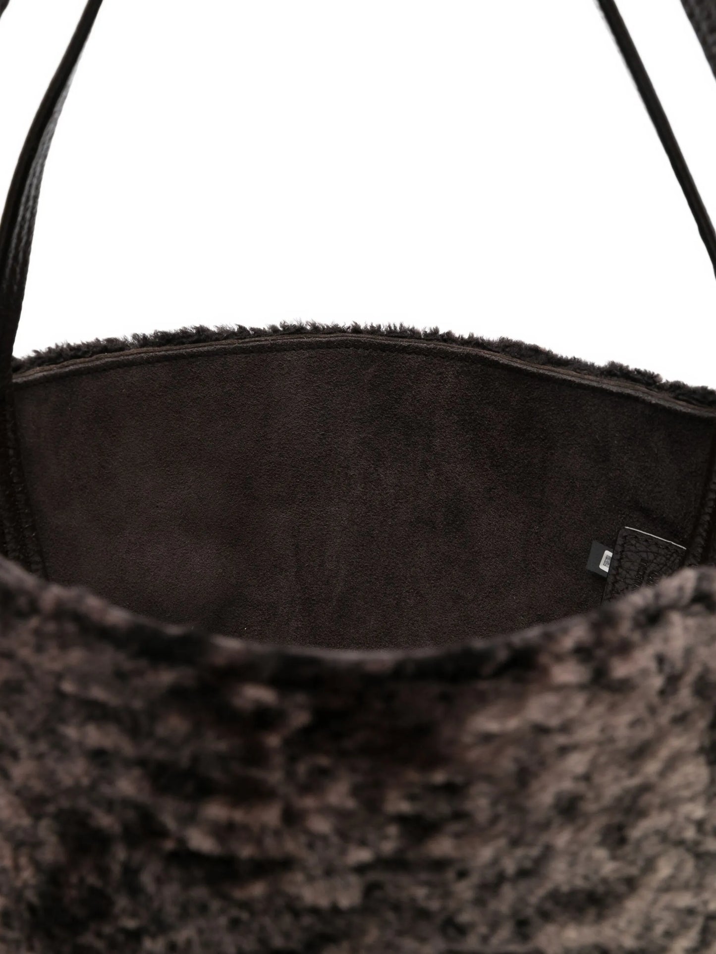 Spin shearling tote bag