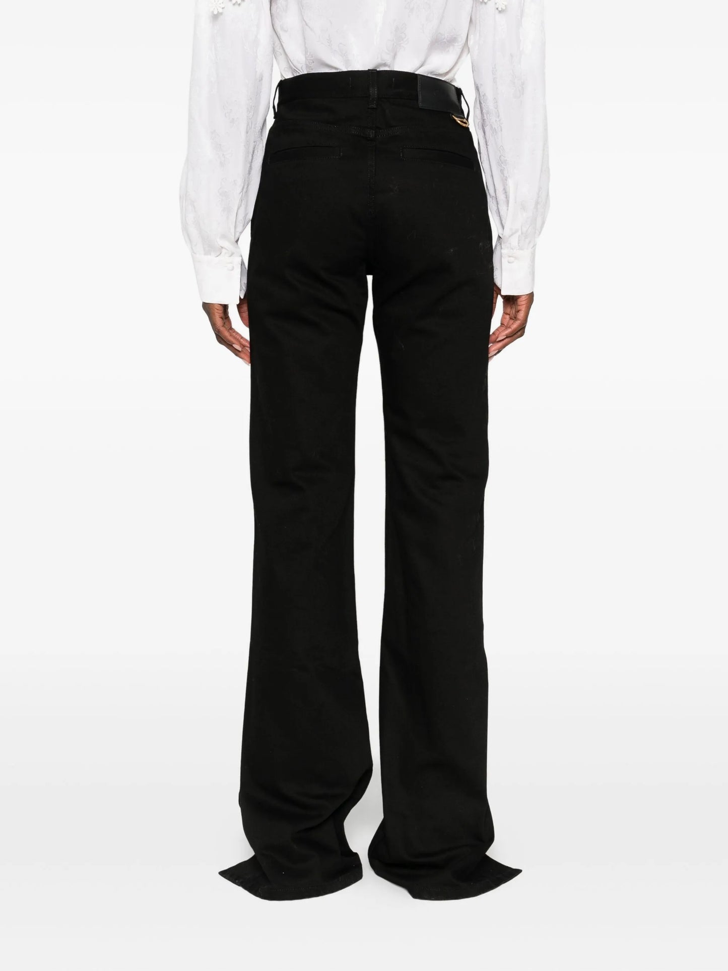 zip-up straight leg trousers