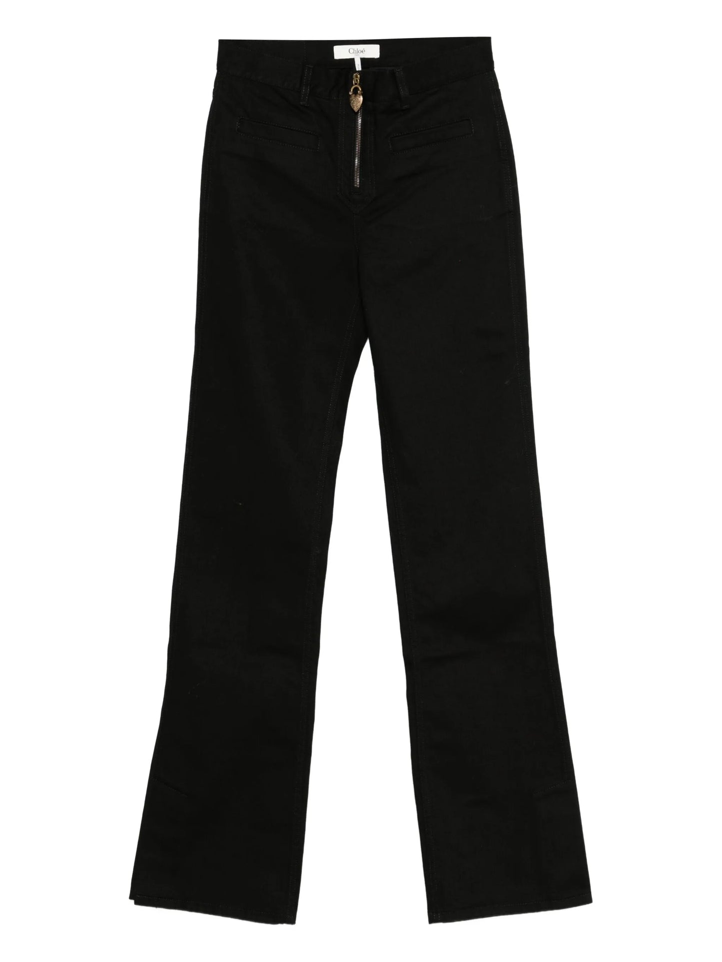 zip-up straight leg trousers