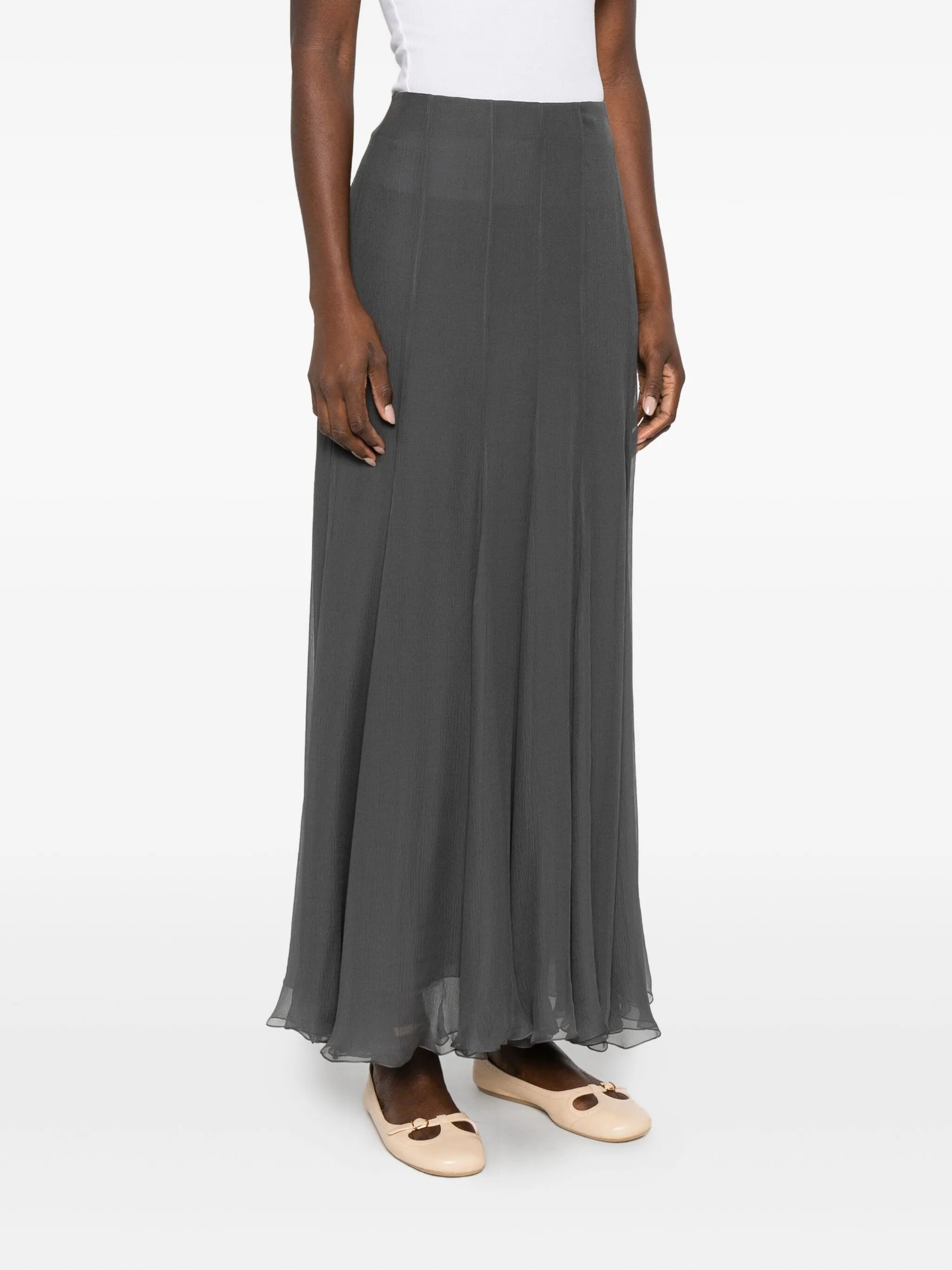 pleated maxi skirt