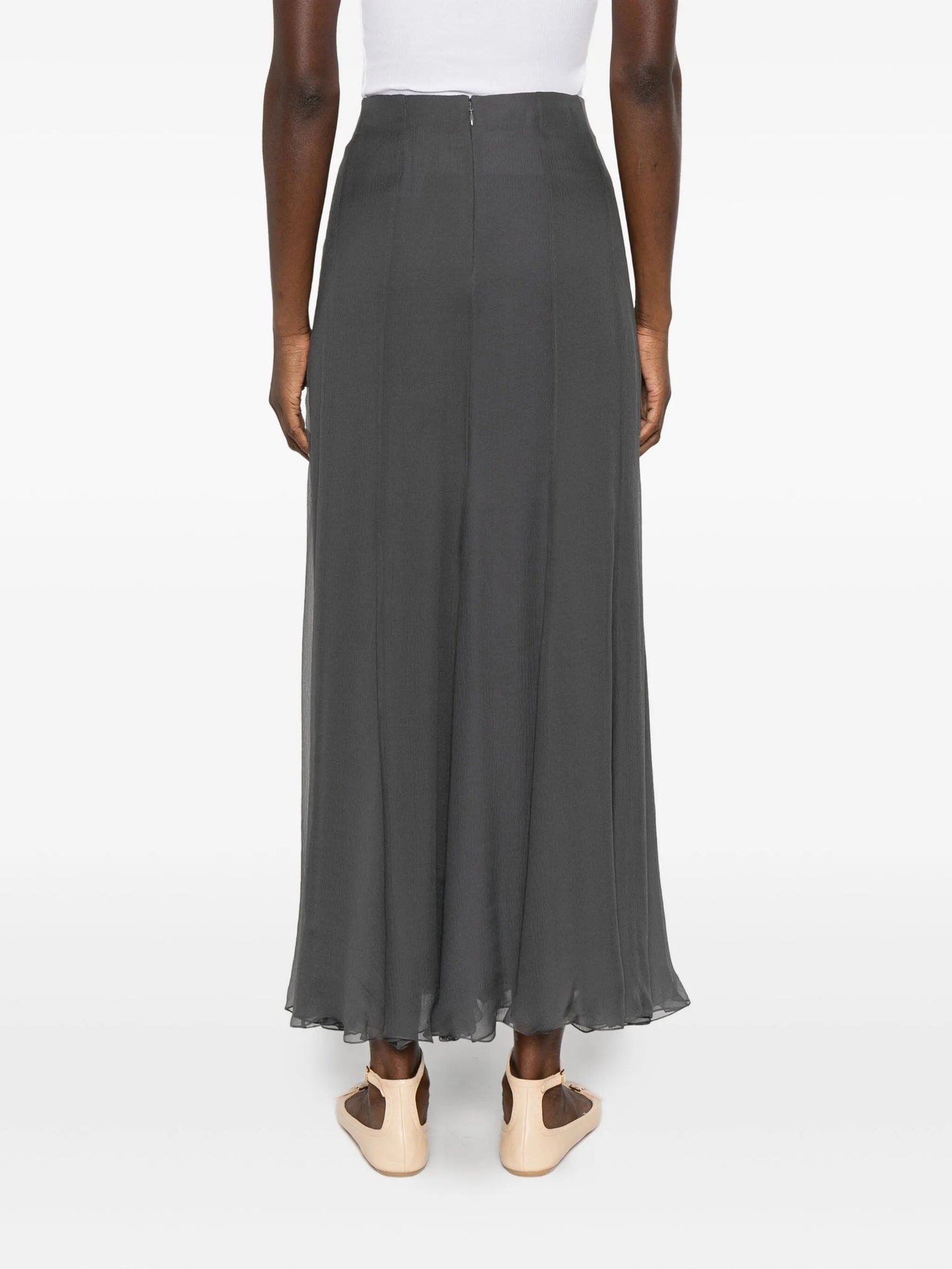 pleated maxi skirt