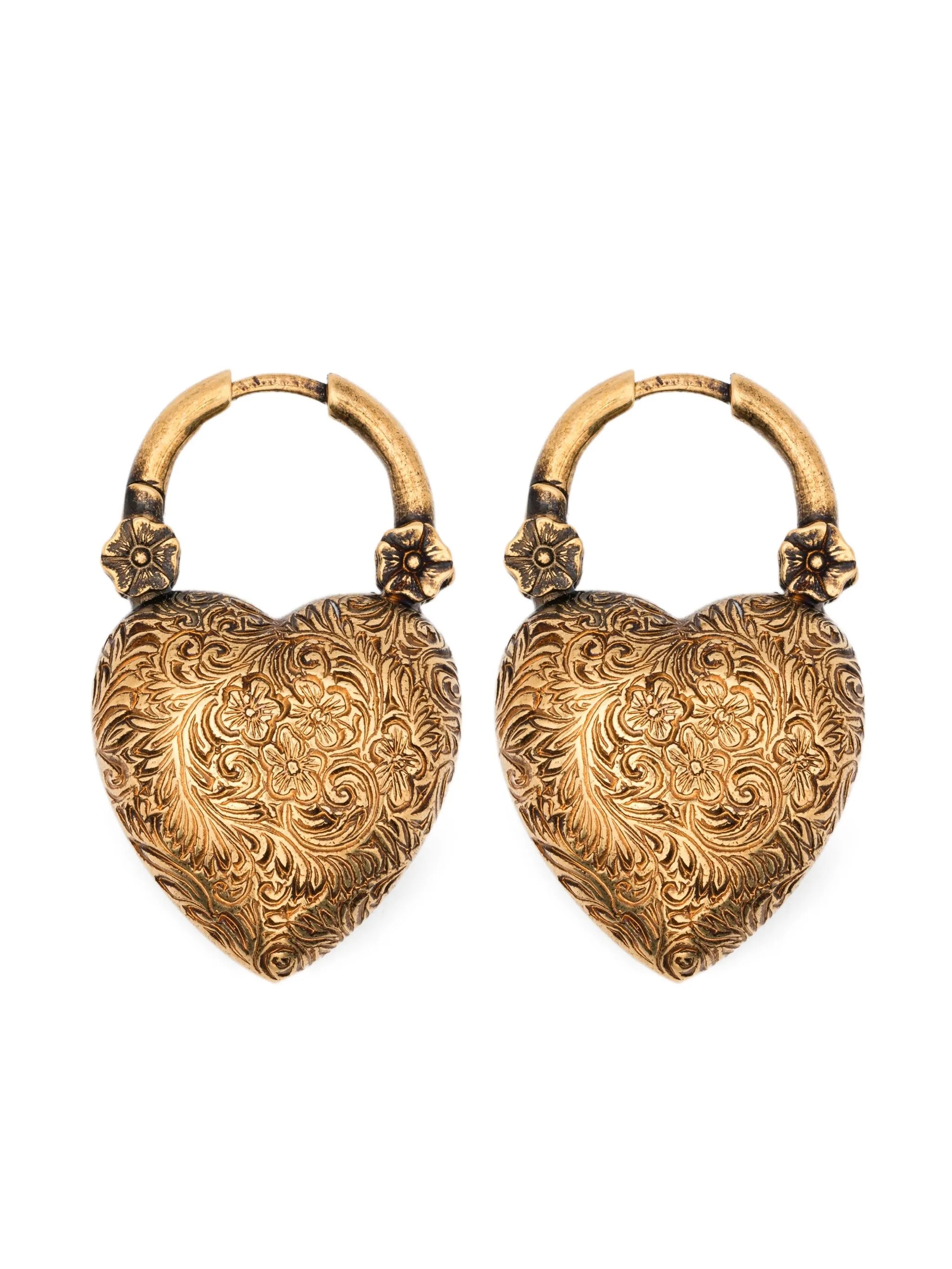 heart-shaped drop earrings