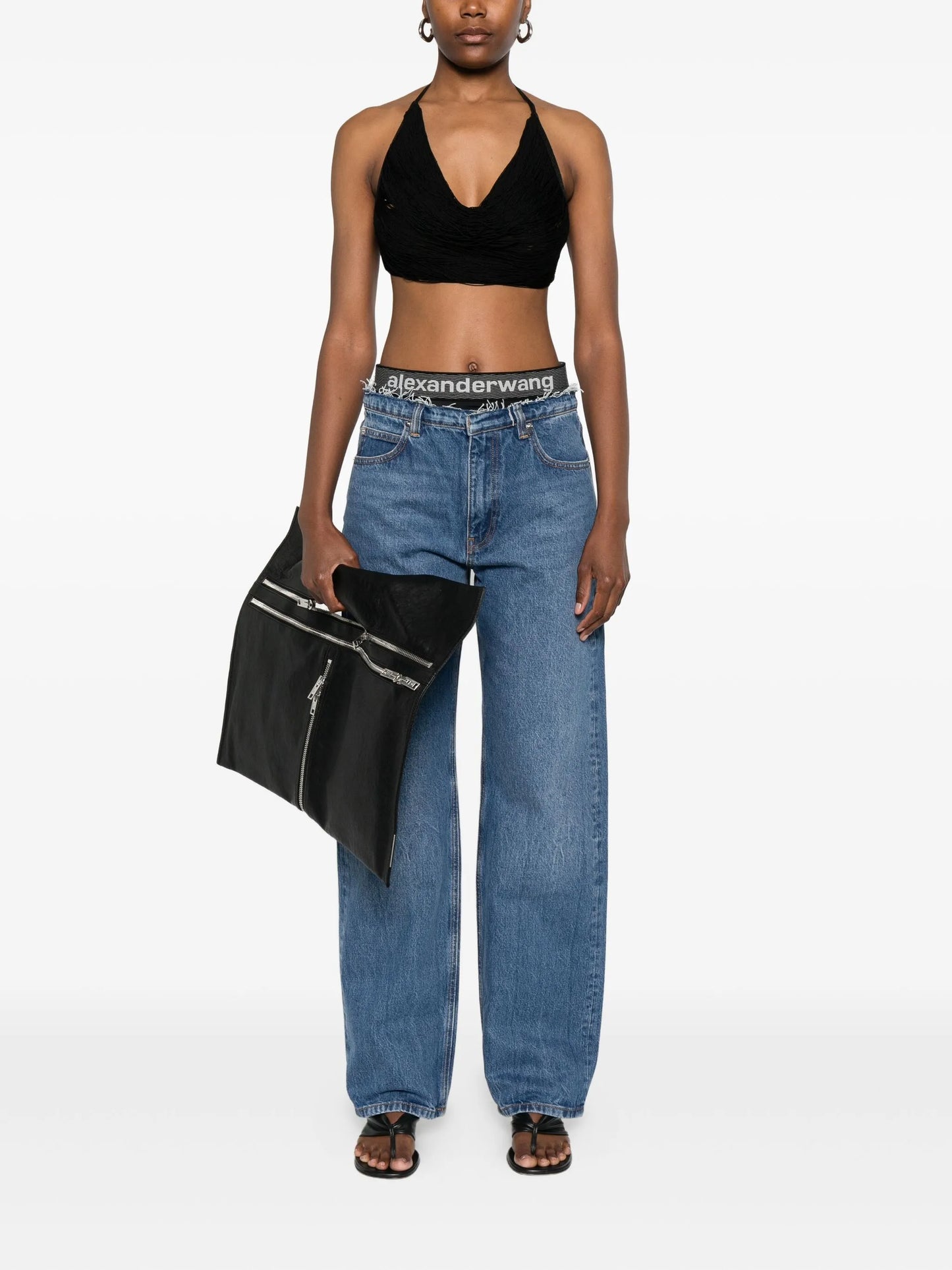 logo-waistband jeans