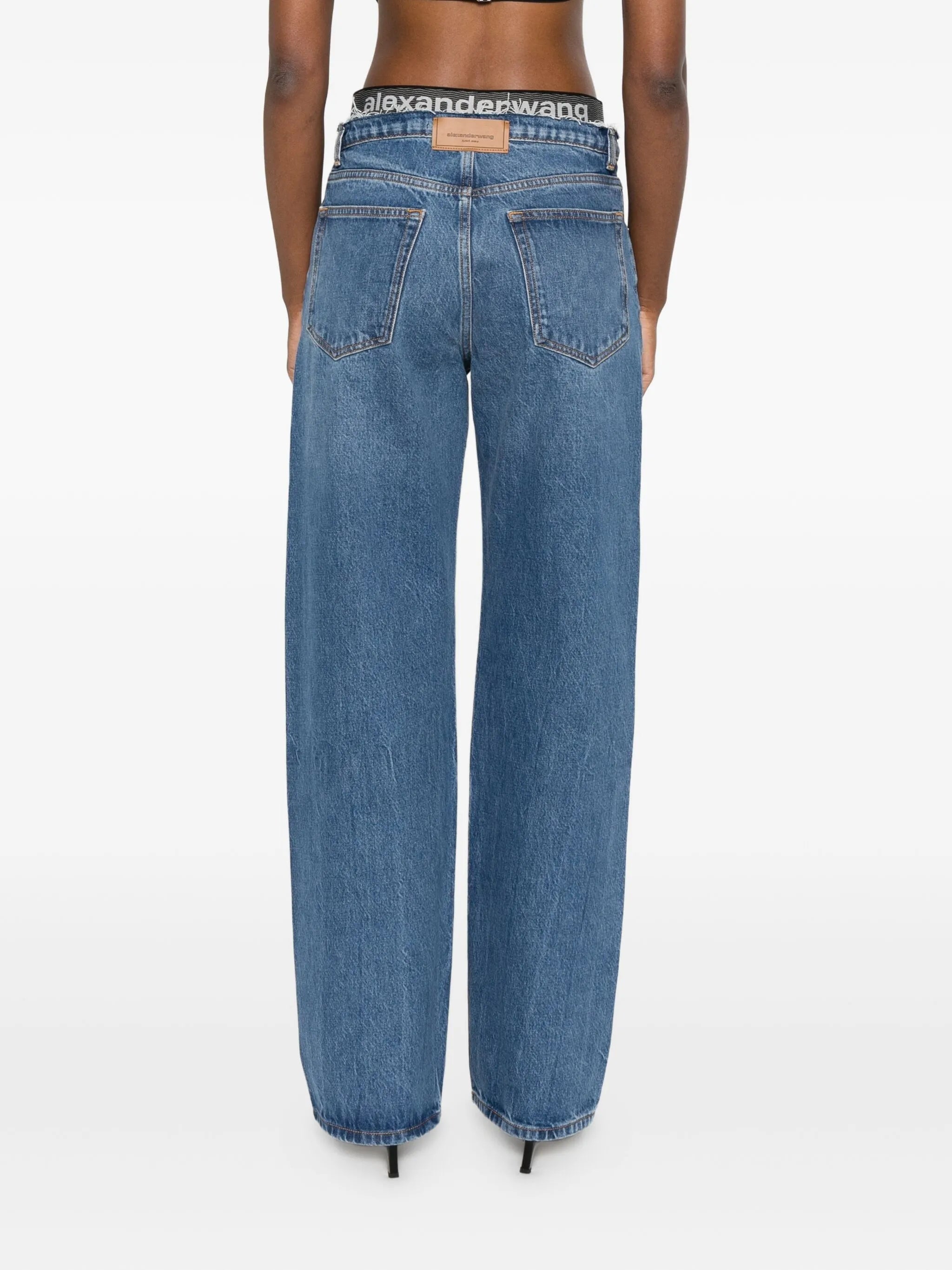 logo-waistband jeans