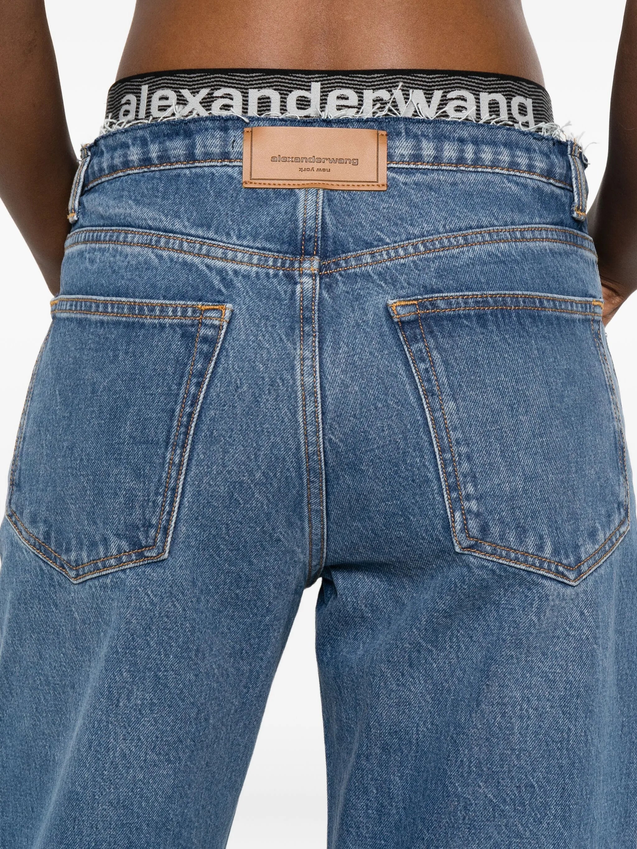 logo-waistband jeans