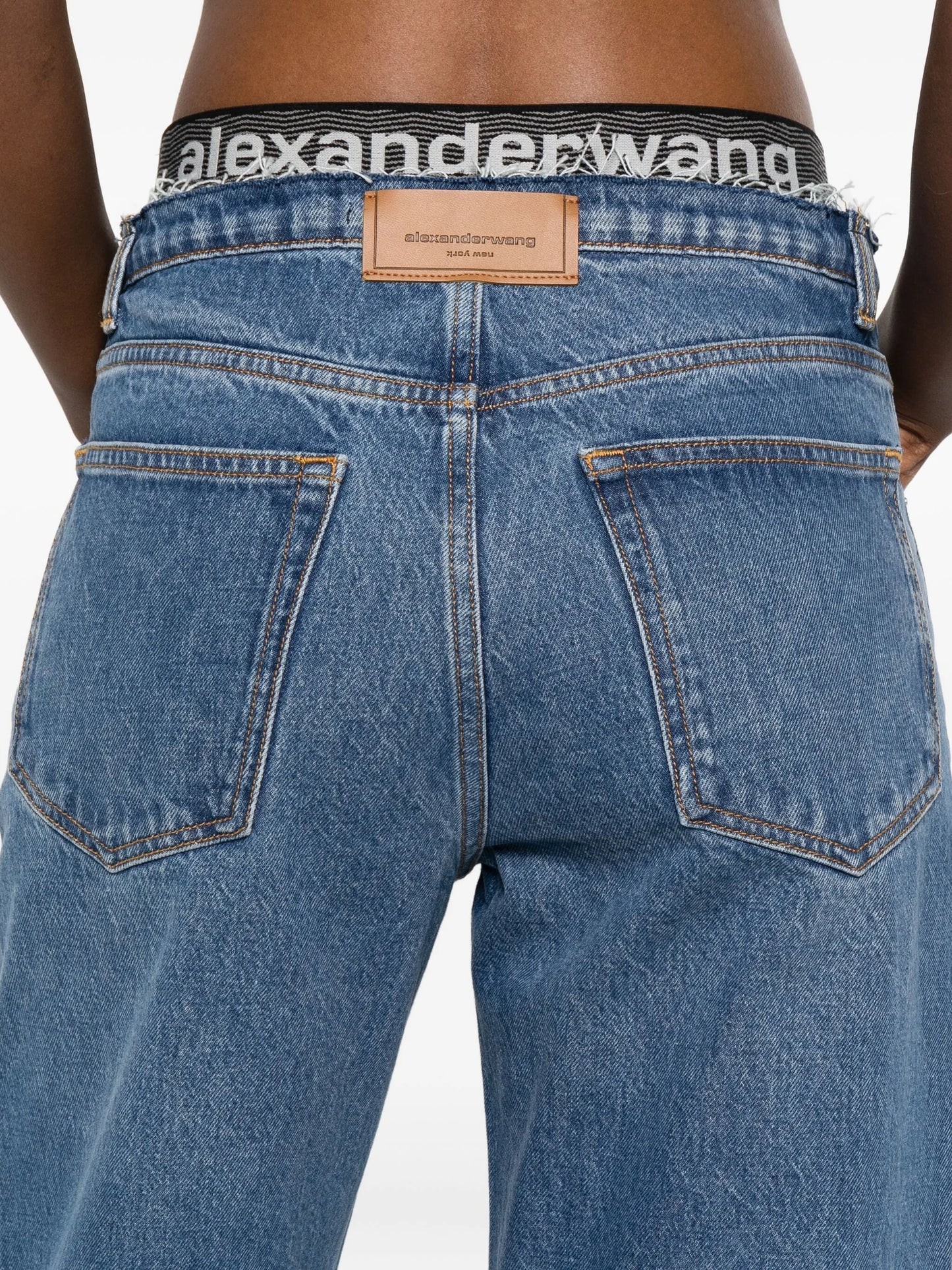 logo-waistband jeans