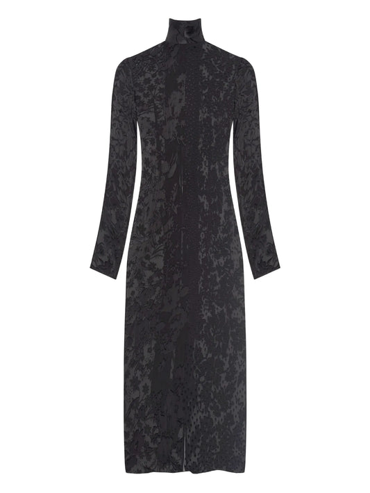 floral-print tie-neck maxi dress