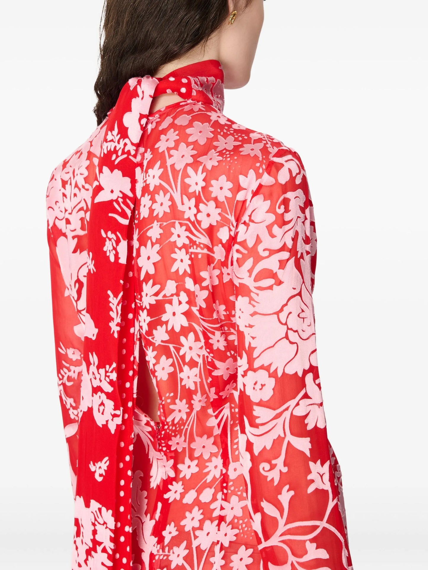 floral-polka dot print maxi dress