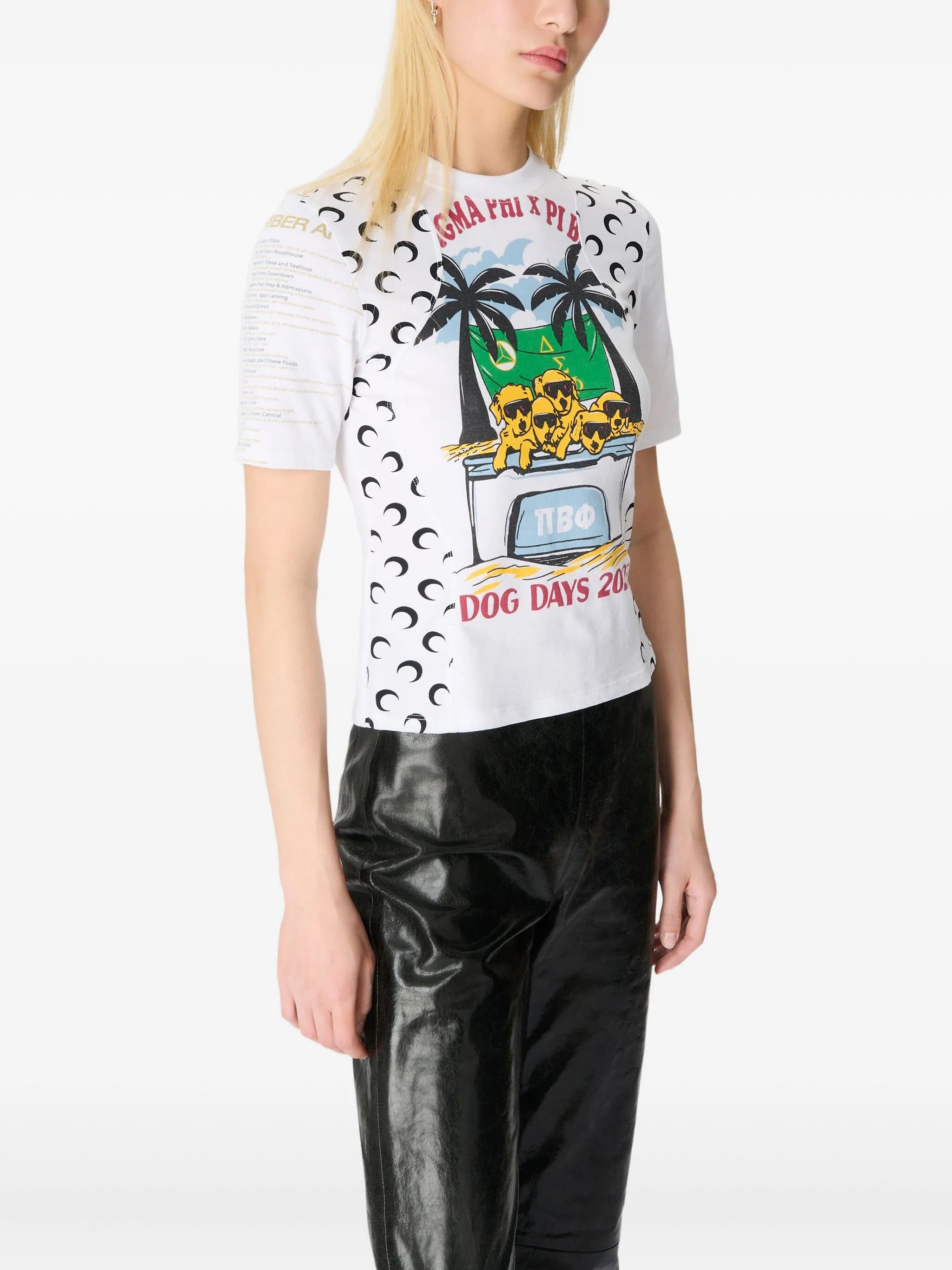 crescent-moon graphic T-shirt