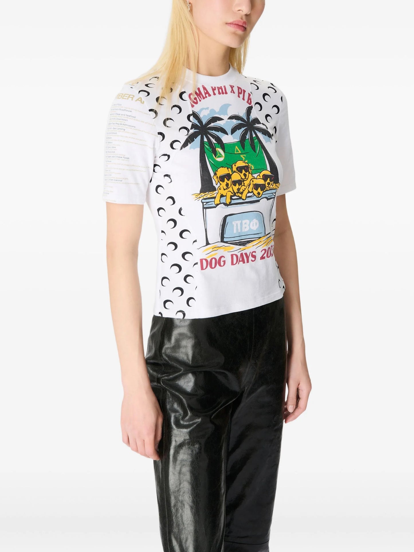 crescent-moon graphic T-shirt