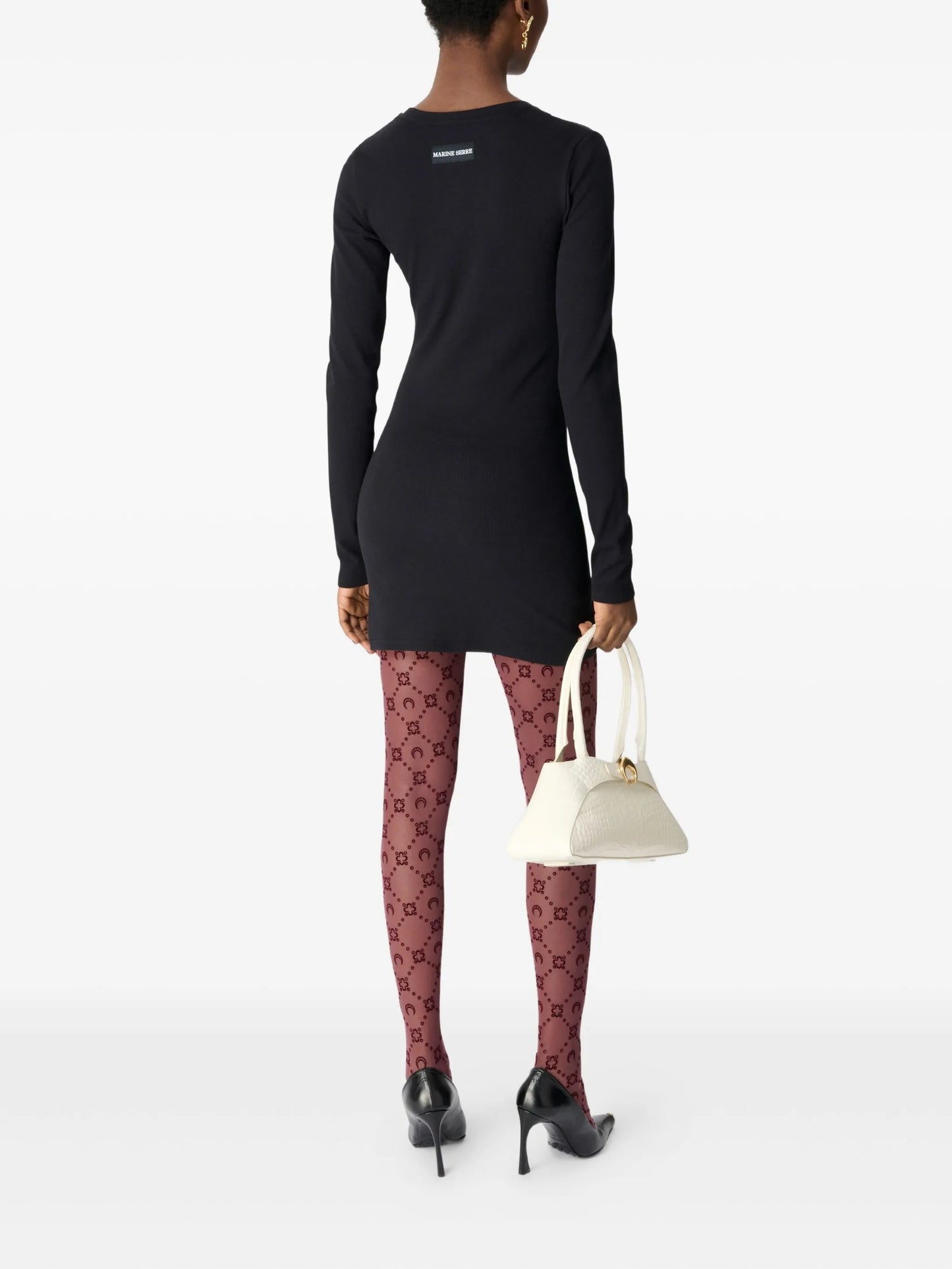 moonogram mesh flock tights