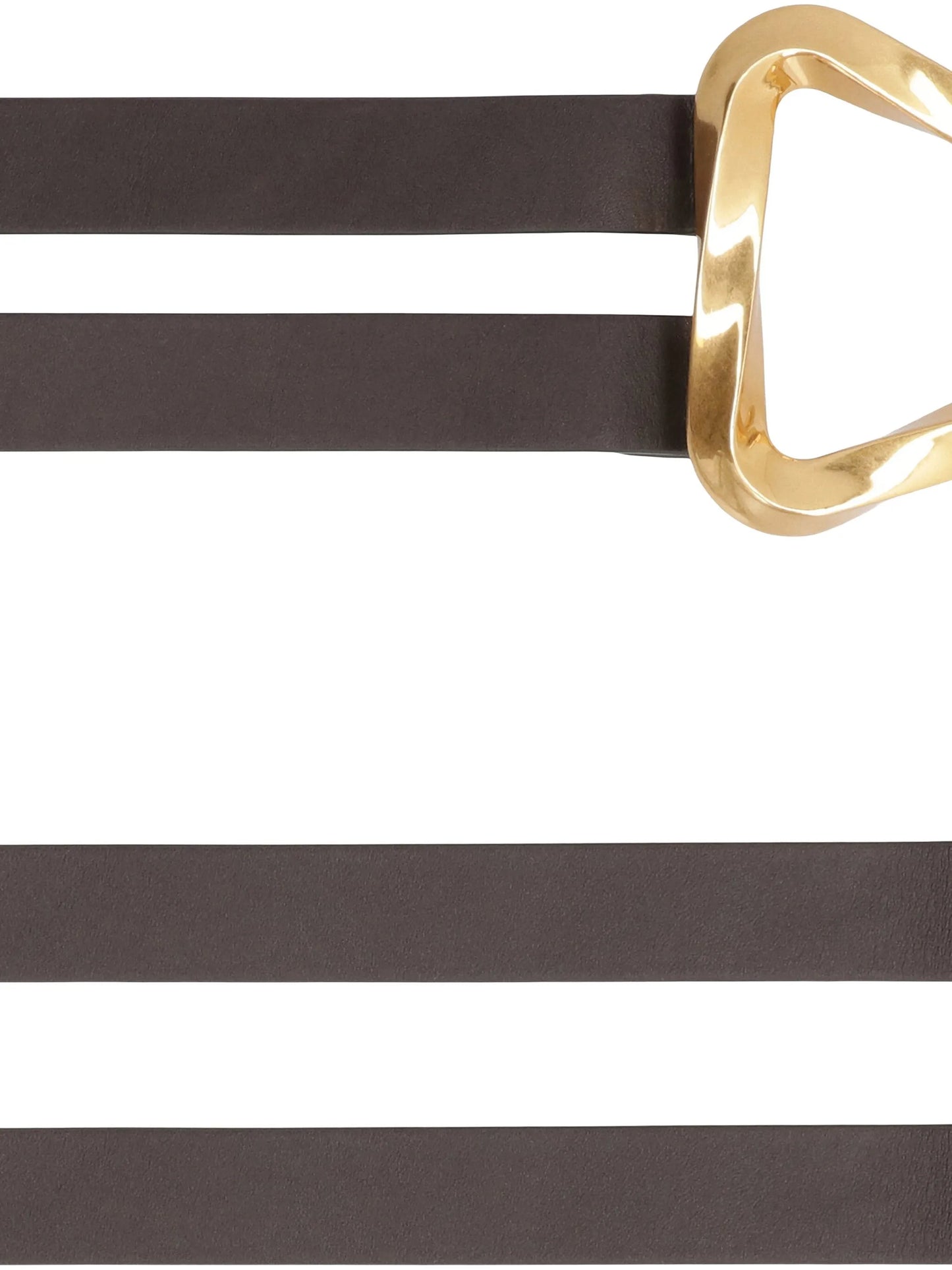 triangular-buckle leather belt