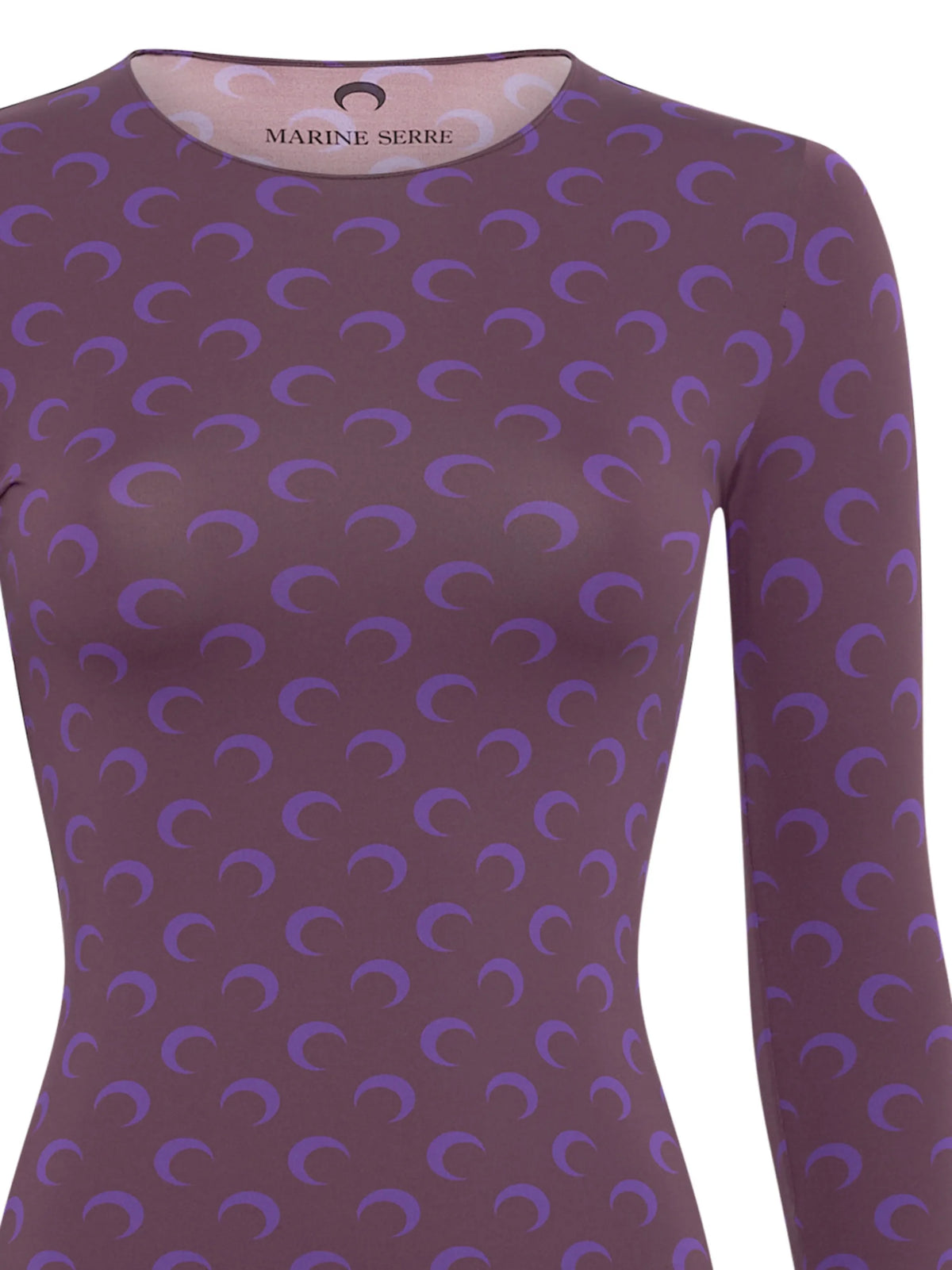 Second Skin moon printed jersey ls crewneck top