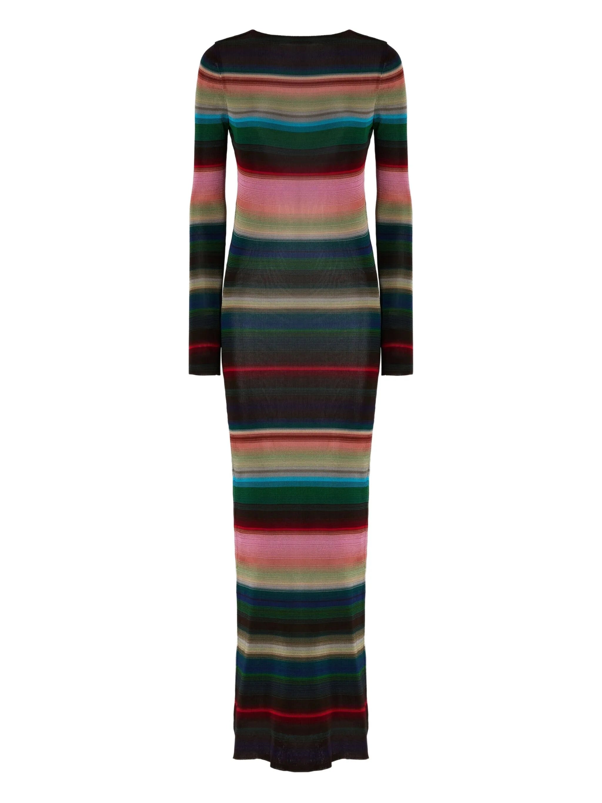 striped open-back maxi dress
