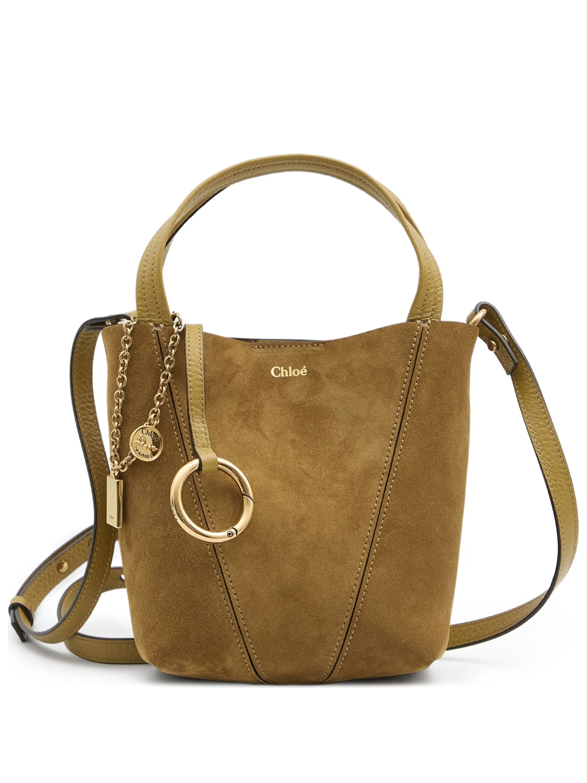 small Spin suede leather tote bag