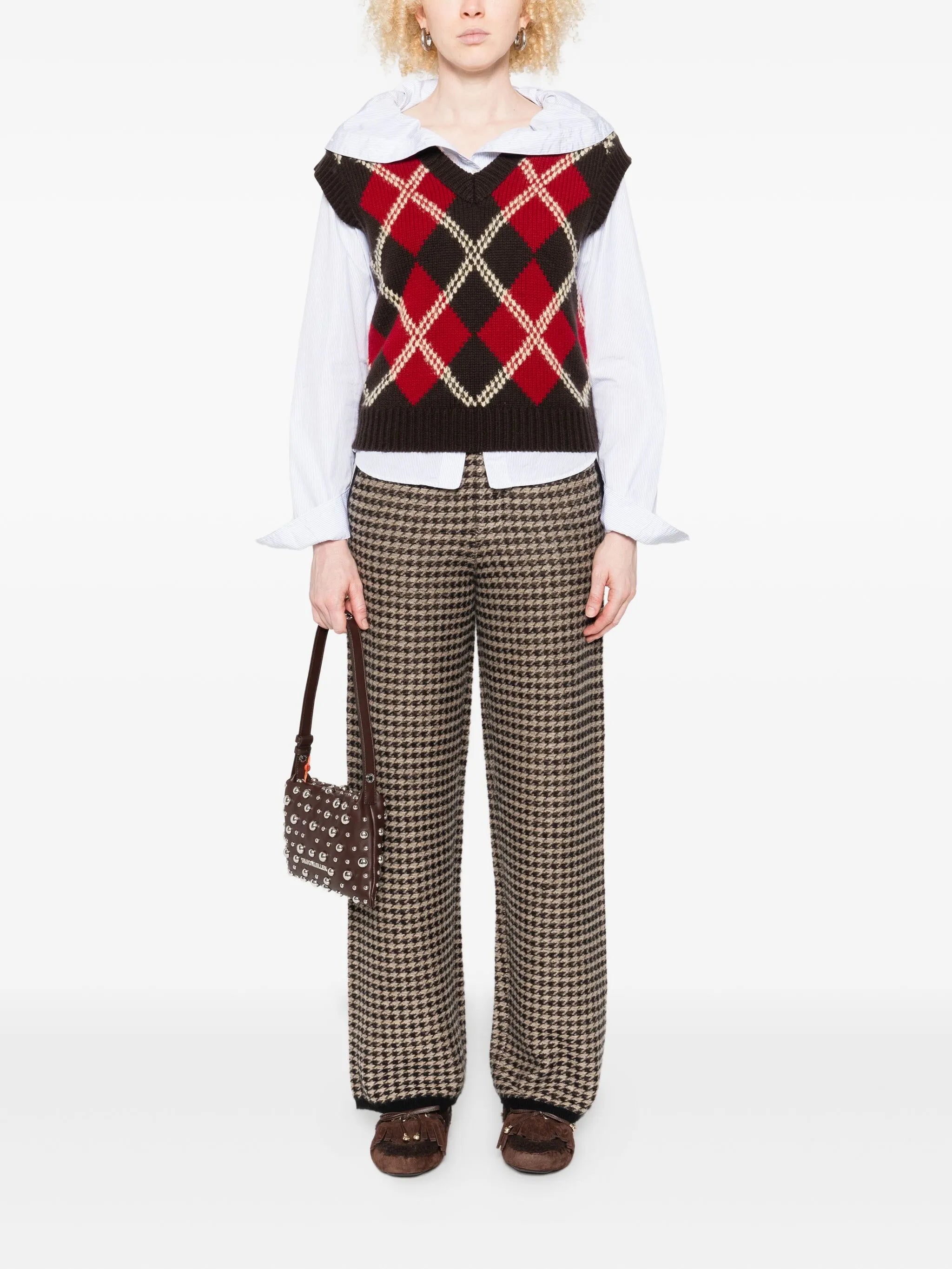 argyle sleeveless vest